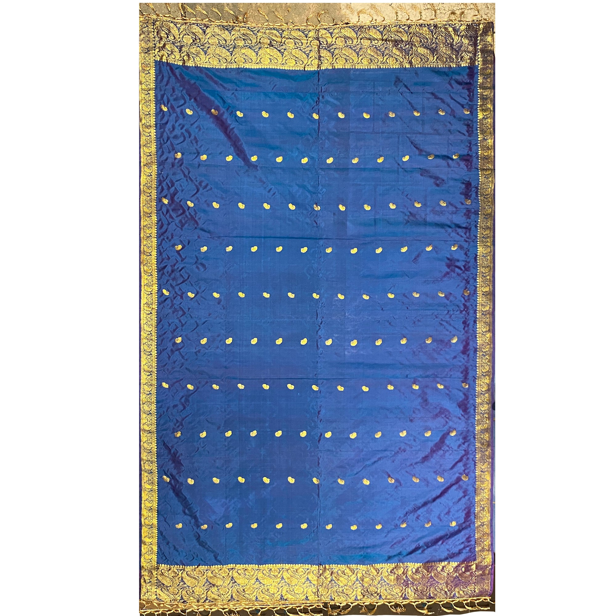 Handwoven Pure Silk and Gold Zari Dupatta Stoles-Many Colors - Vintage India NYC