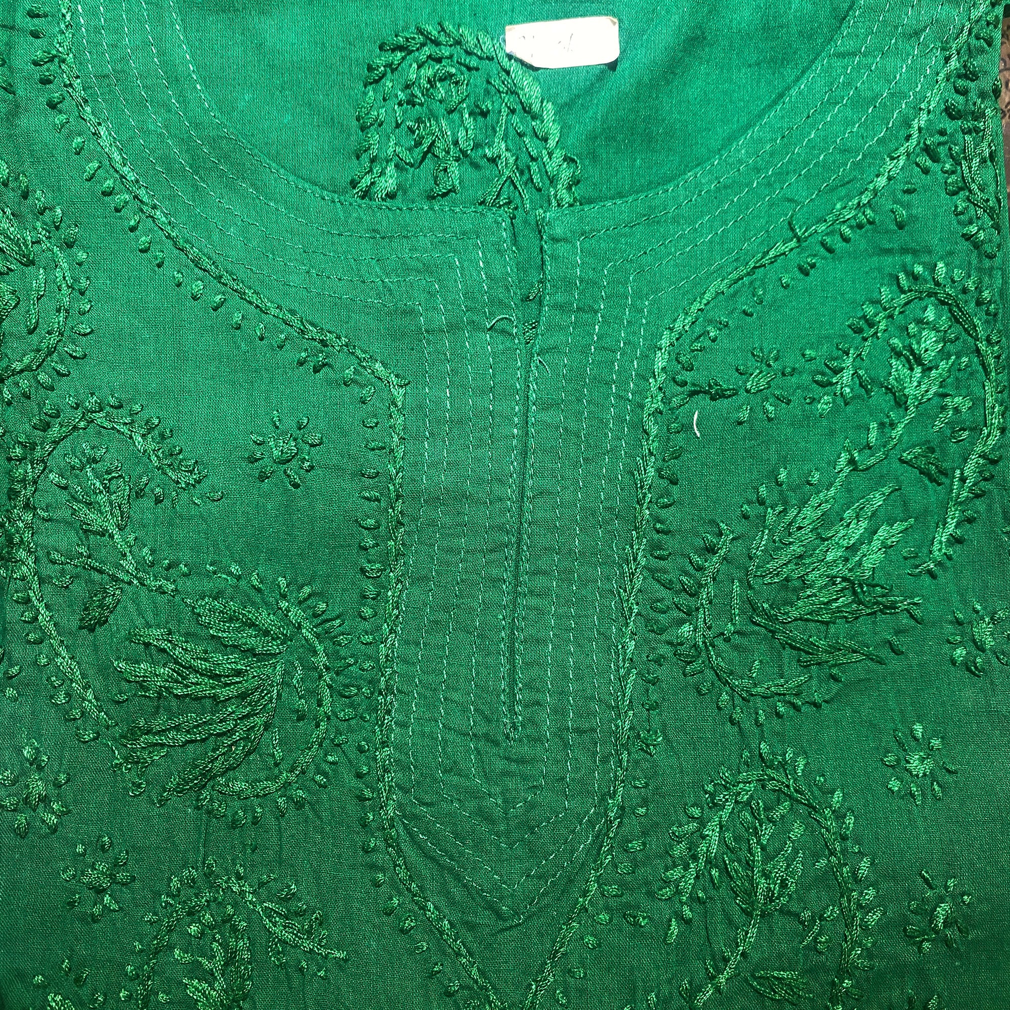 AR Short Embroidered Cotton Tunic Kurti-L - Vintage India NYC