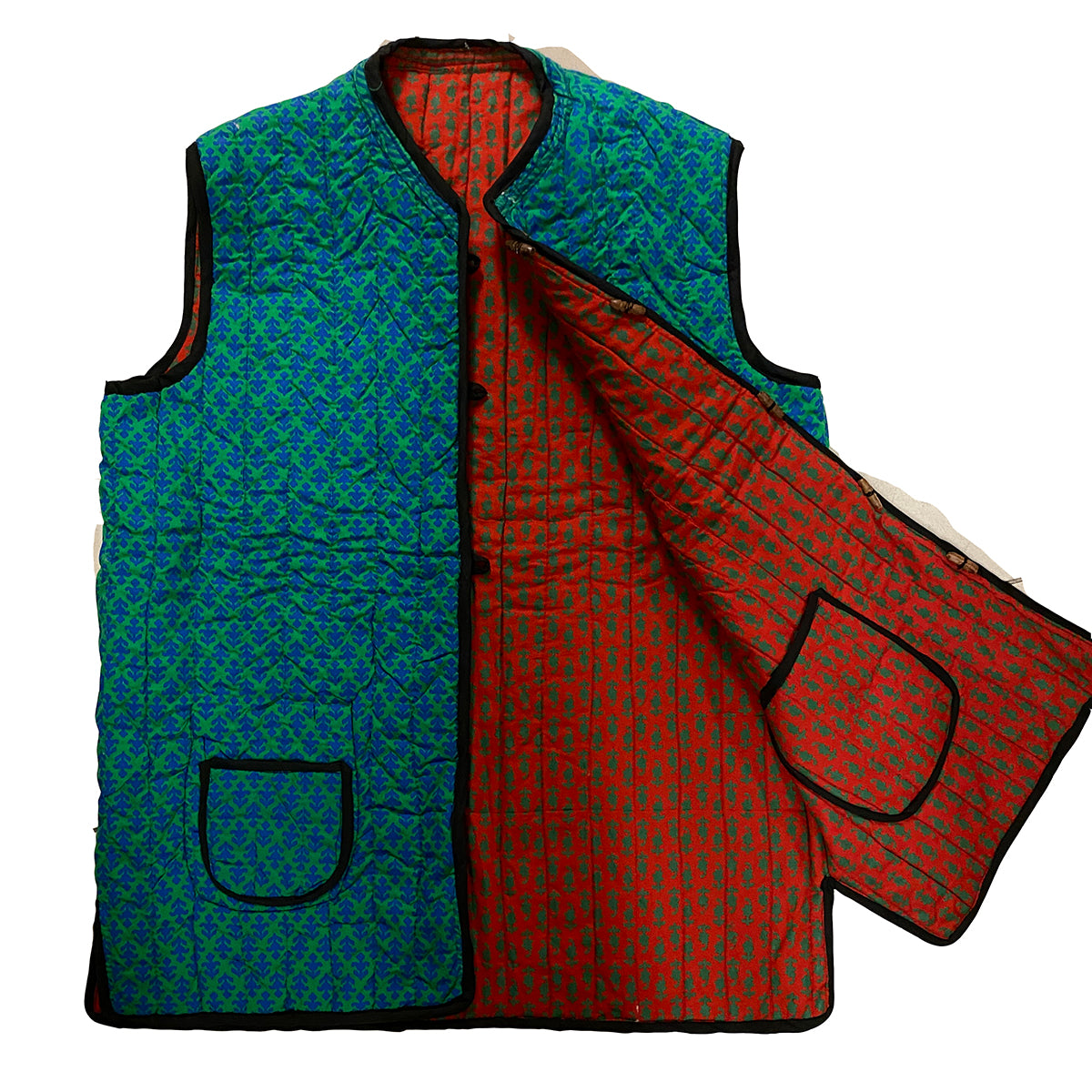 Mens Reversible Quilted Vests - Vintage India NYC