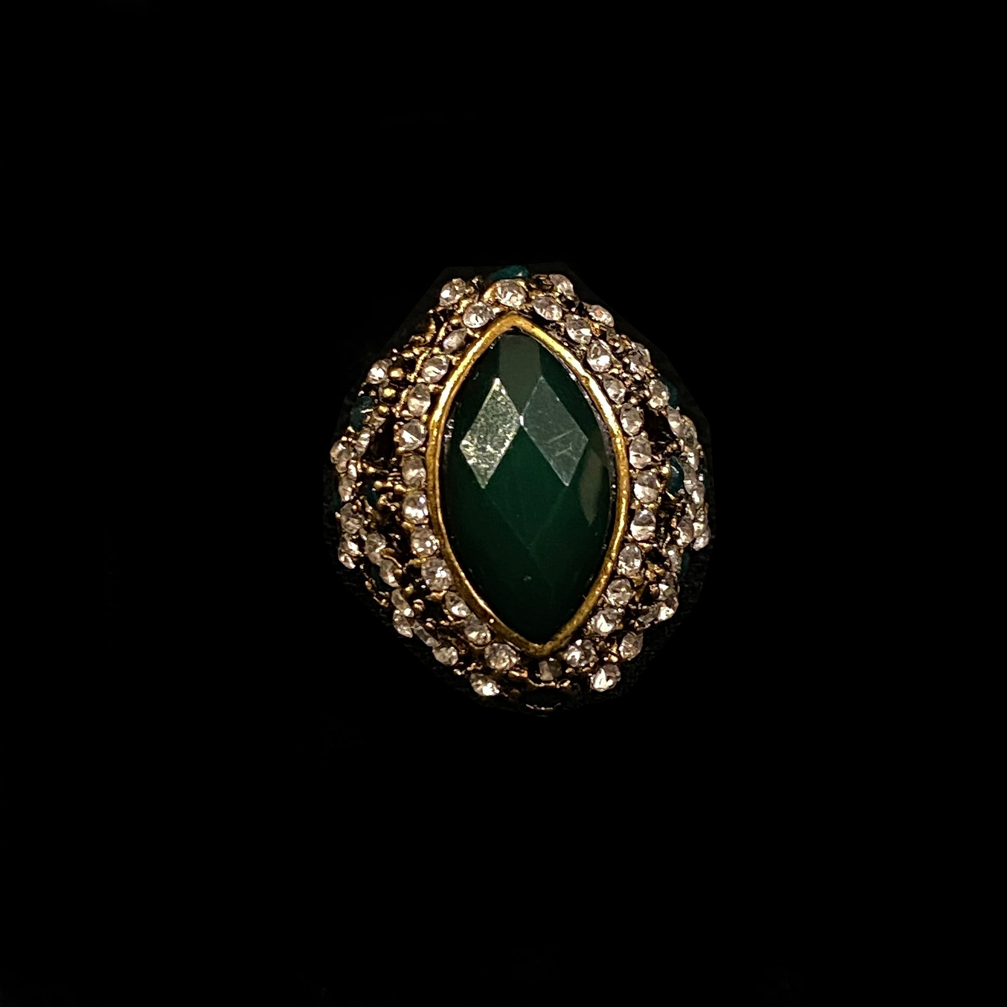 Green Cocktail Ring-3 styles - Vintage India NYC