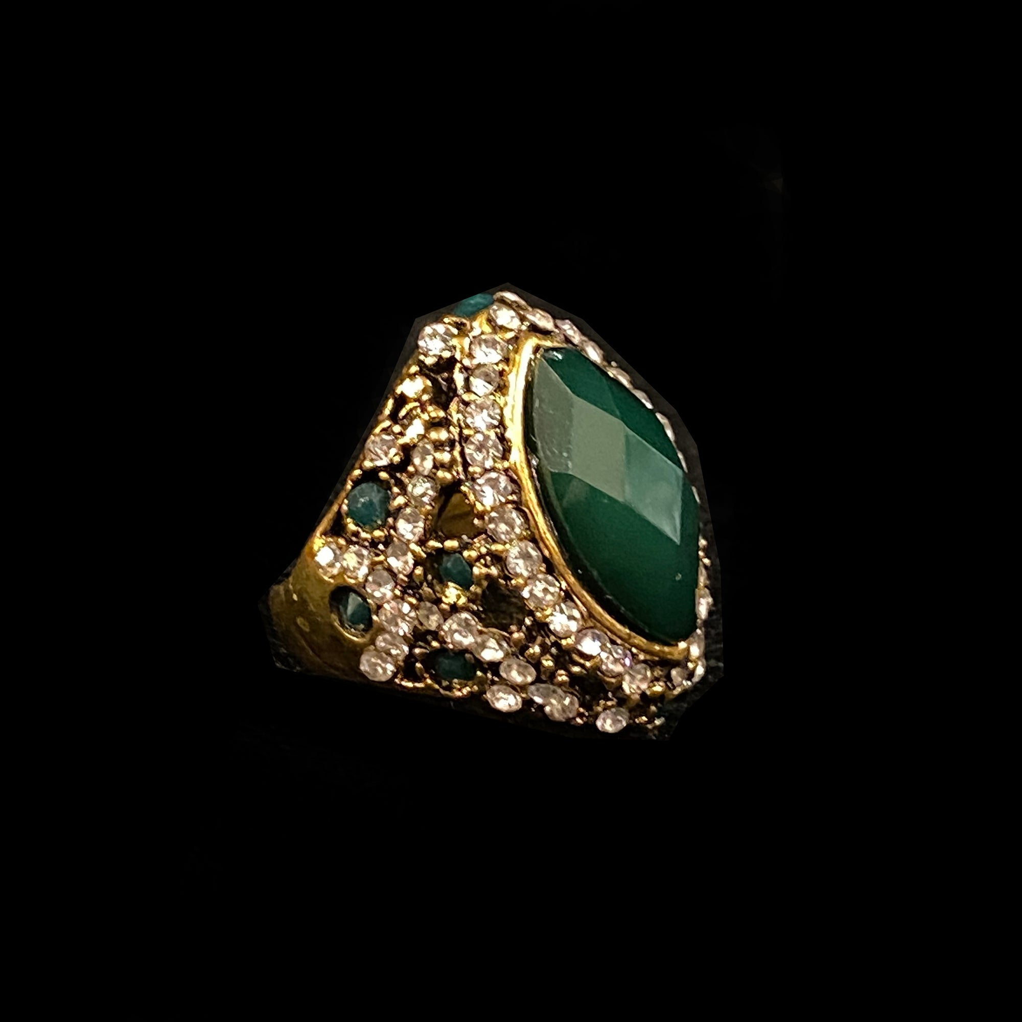 Green Cocktail Ring-3 styles - Vintage India NYC
