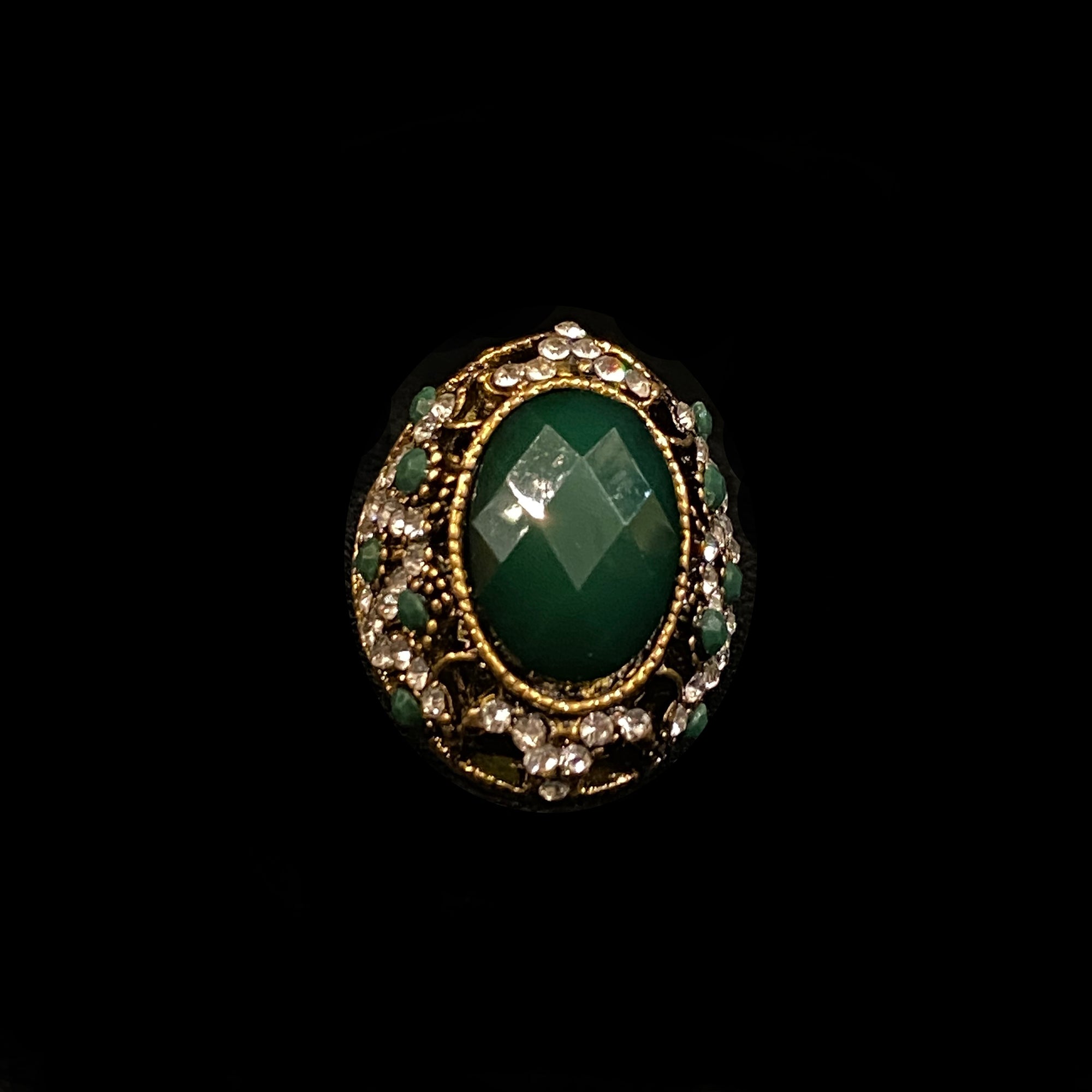 Green Cocktail Ring-3 styles - Vintage India NYC