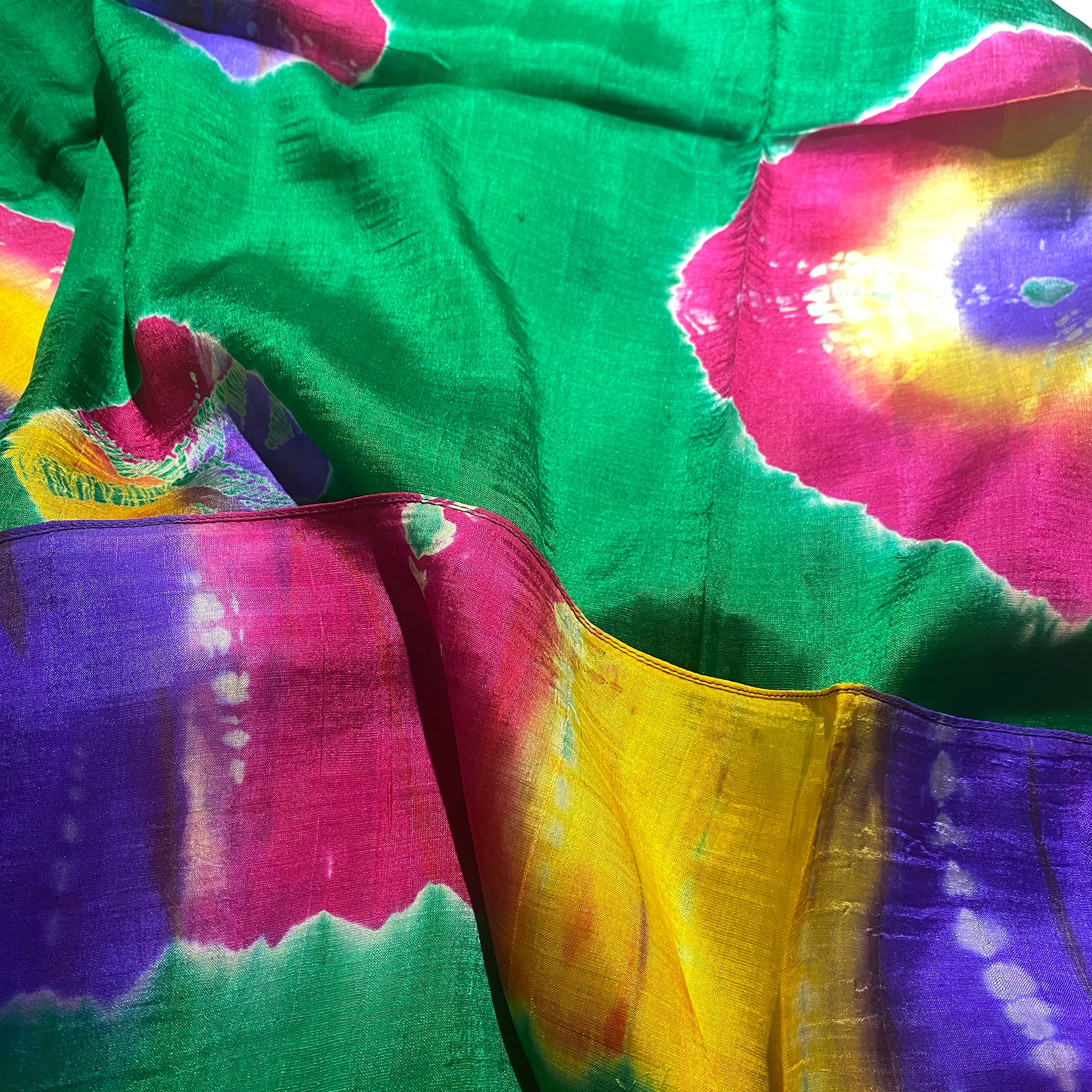 LH Bandhani Tie Dye Pure Silk Scarves - Vintage India NYC