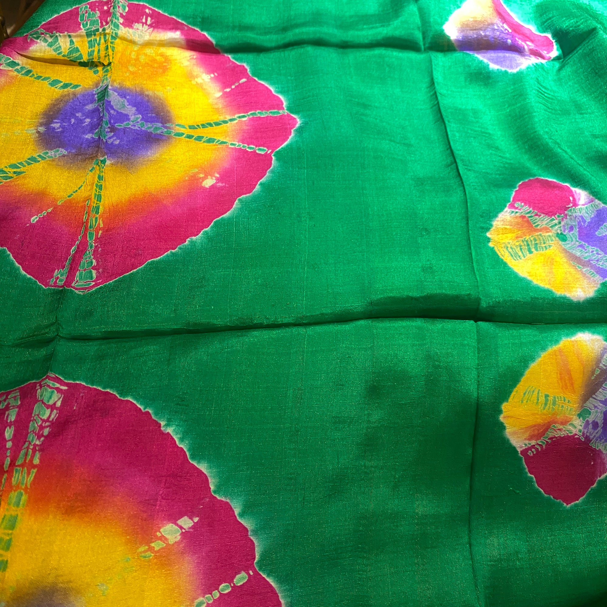 LH Bandhani Tie Dye Pure Silk Scarves - Vintage India NYC