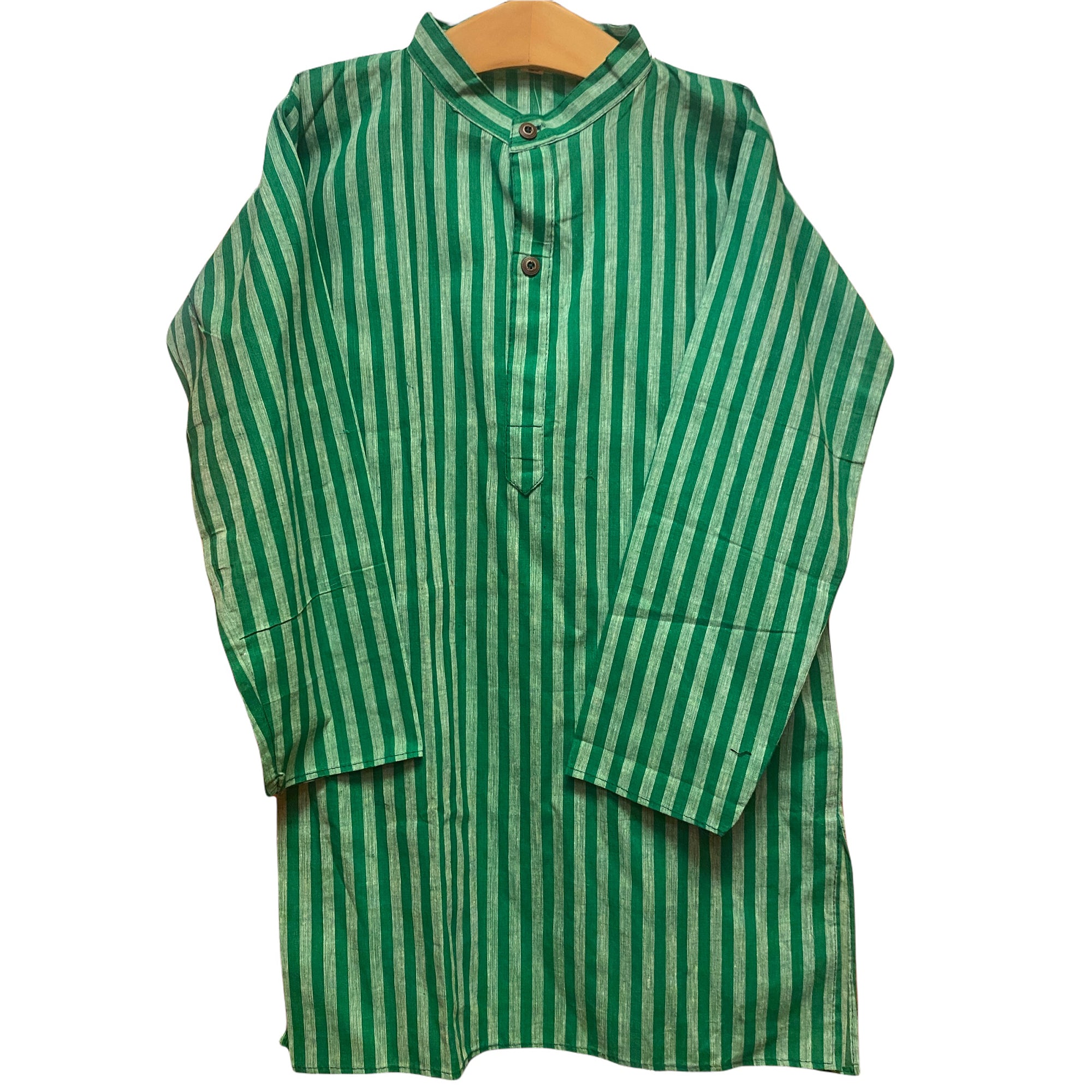 Green Stripe Kurta - Vintage India NYC