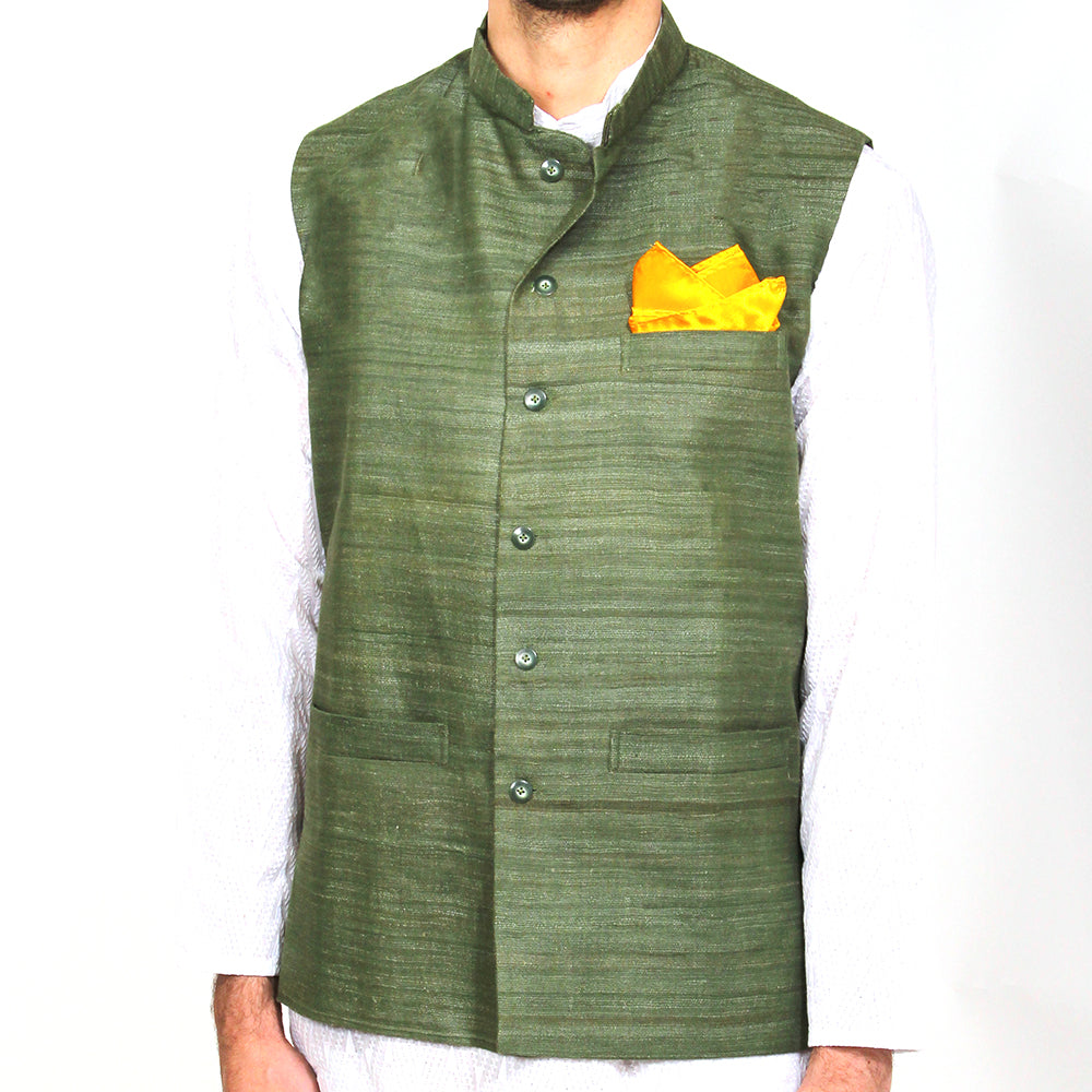 Khadi Raw Silk Vest - Vintage India NYC