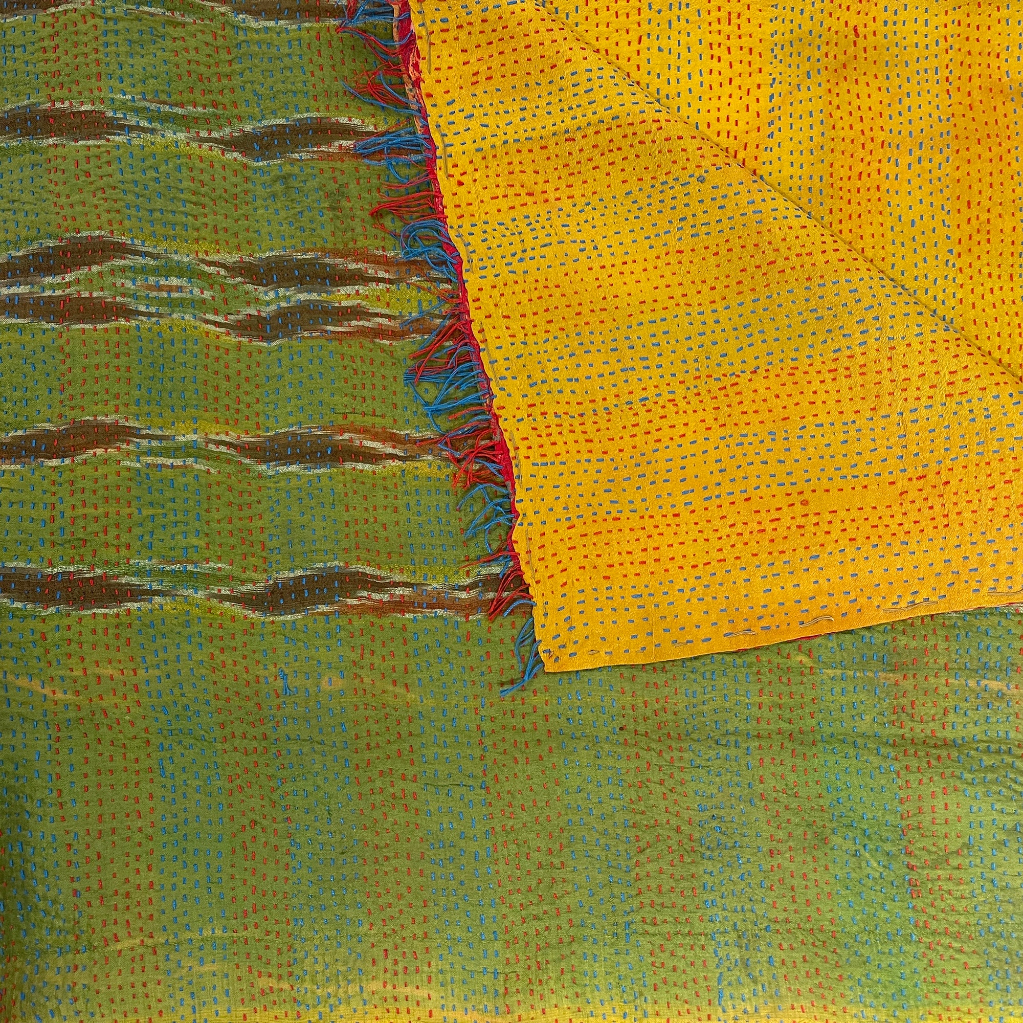Silk Kantha Stoles - Vintage India NYC