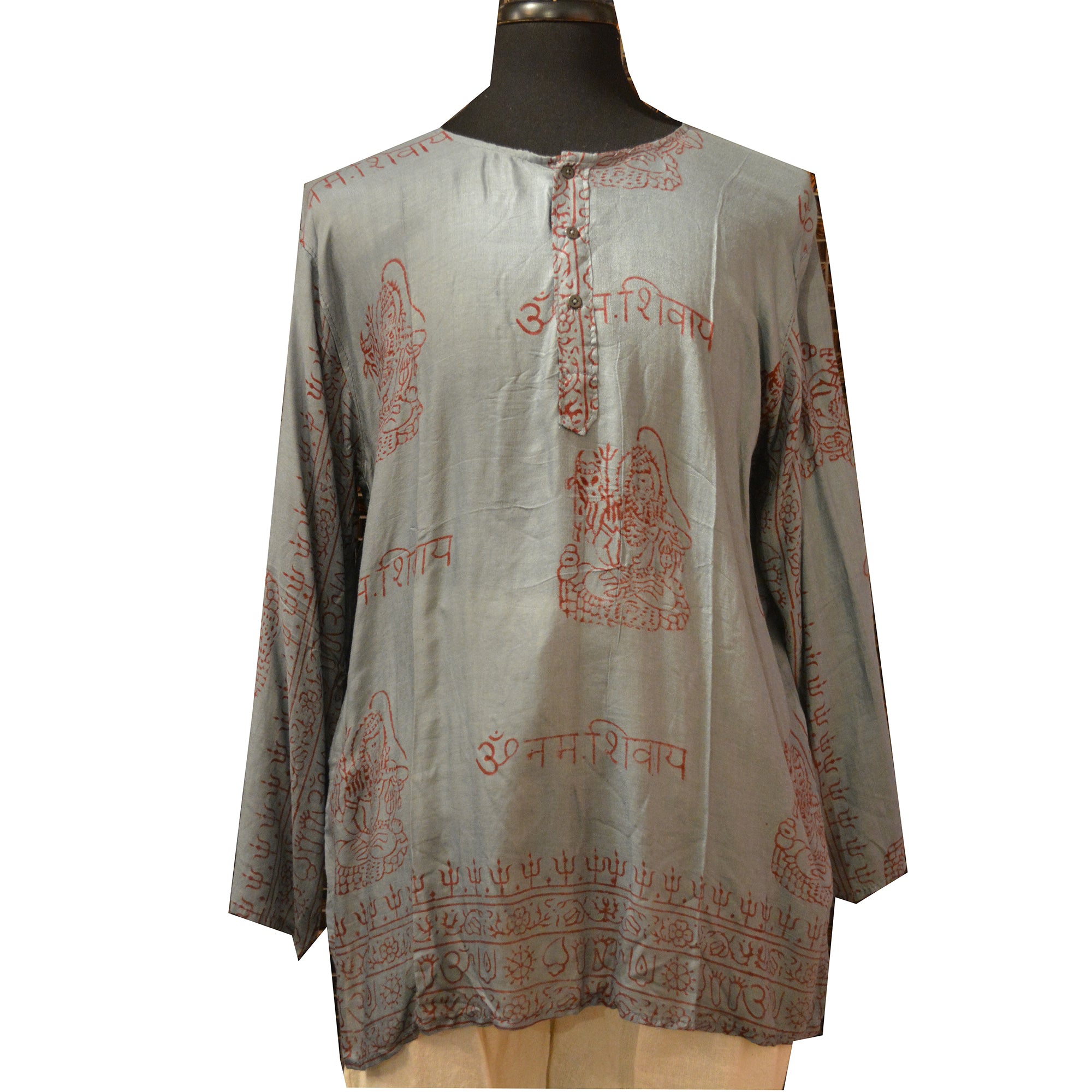 Om print shirt - Vintage India NYC