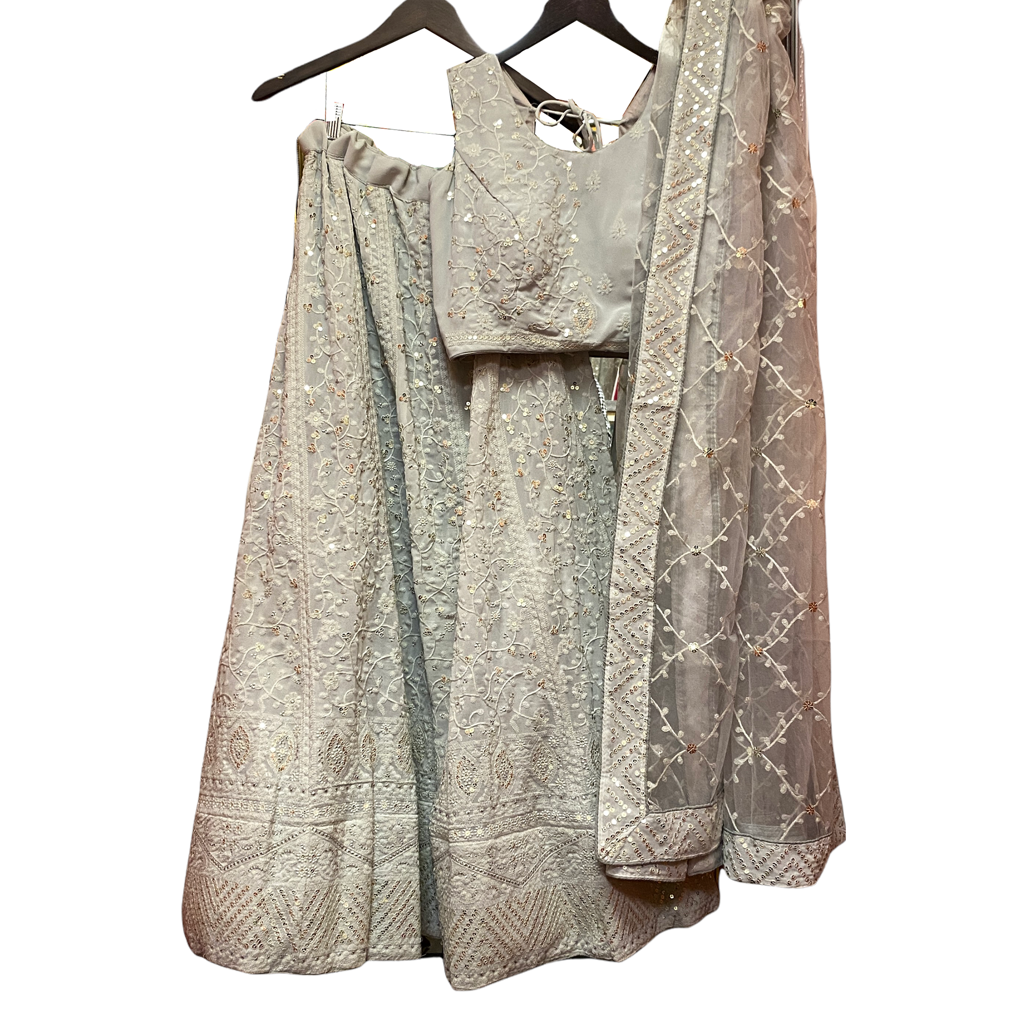 YD GreyLehenga Set - Vintage India NYC