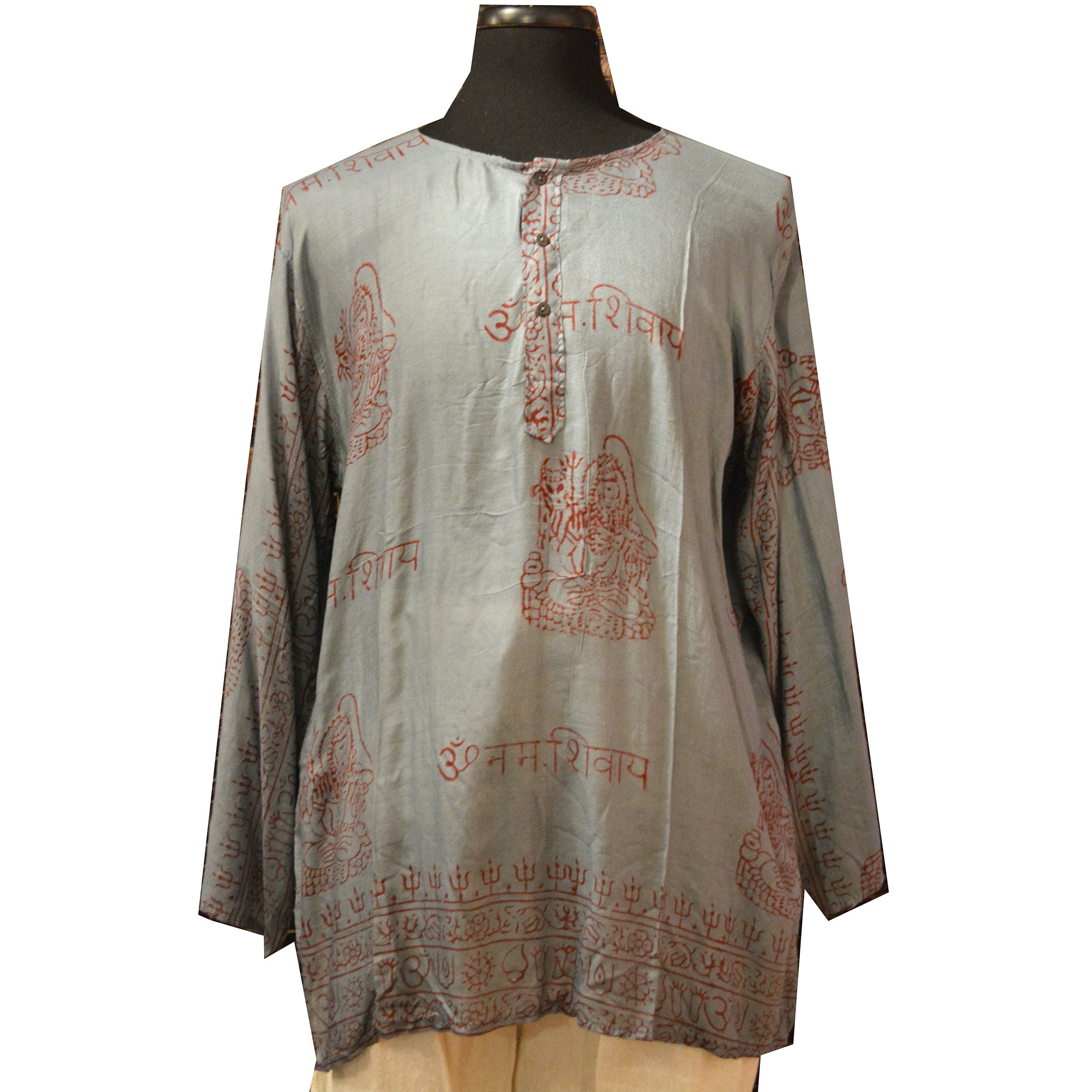 Om print shirt - Vintage India NYC