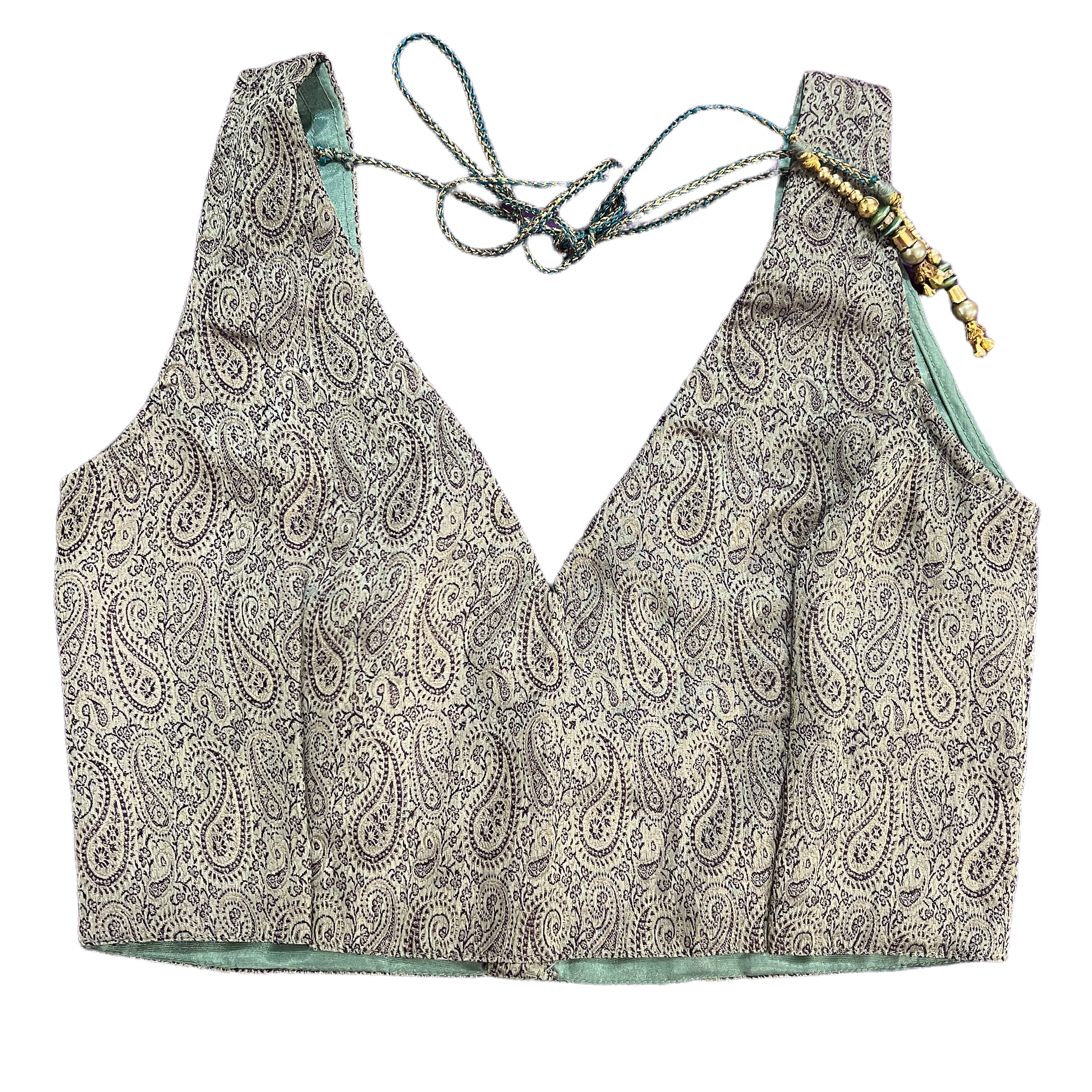 Brocade Saree Blouses-Size 28 - Vintage India NYC