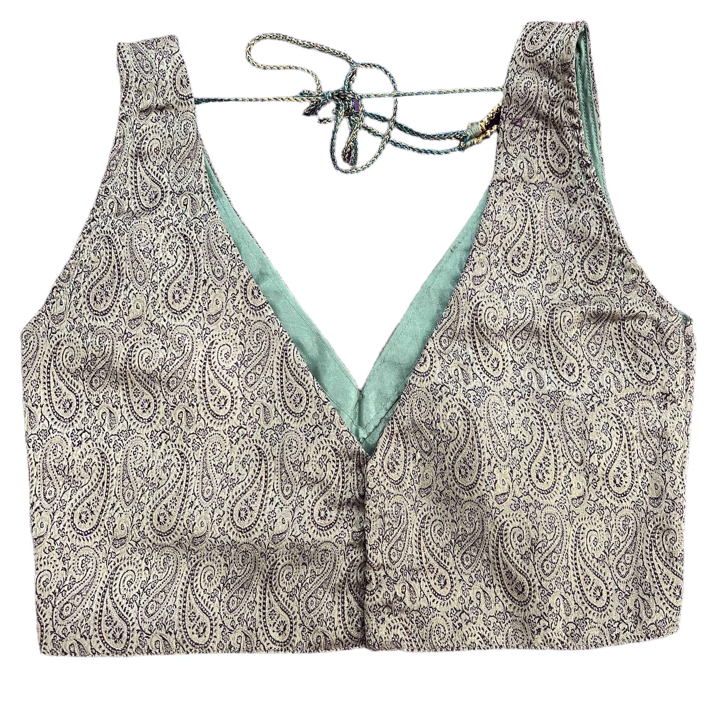 Brocade Saree Blouses-Size 28 - Vintage India NYC