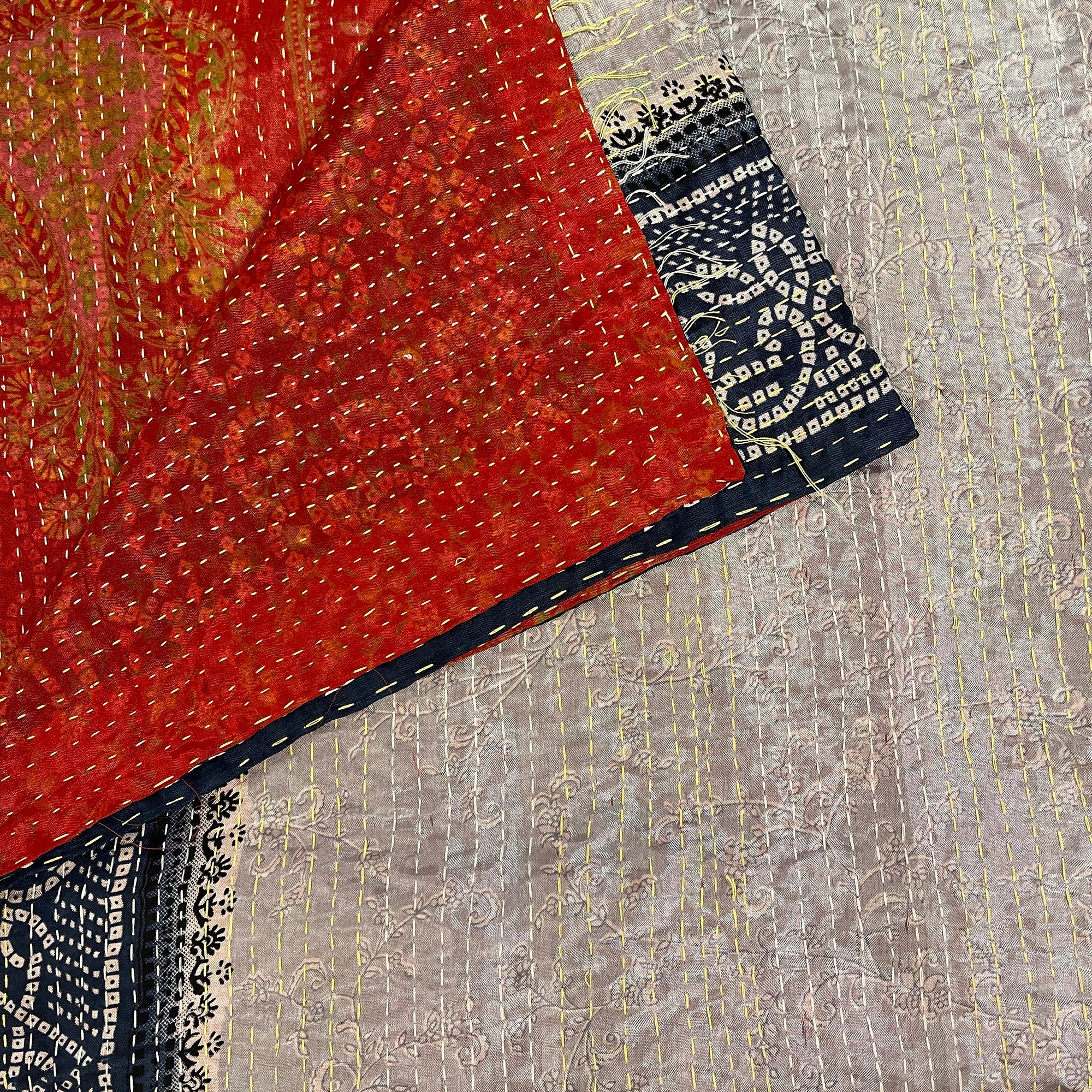 Silk Kantha Stoles - Vintage India NYC