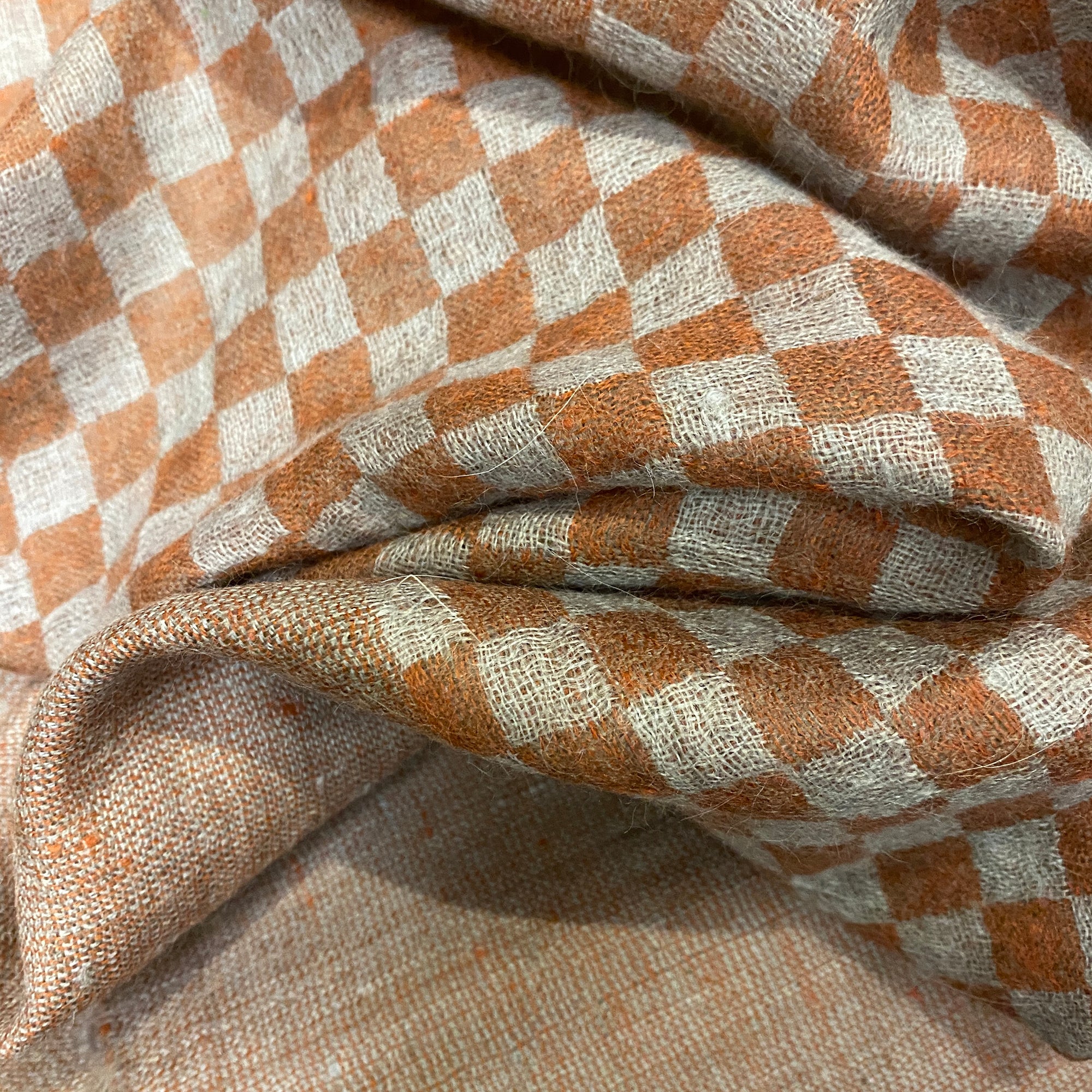 Grey and Rust Cashmere Shawl - Vintage India NYC