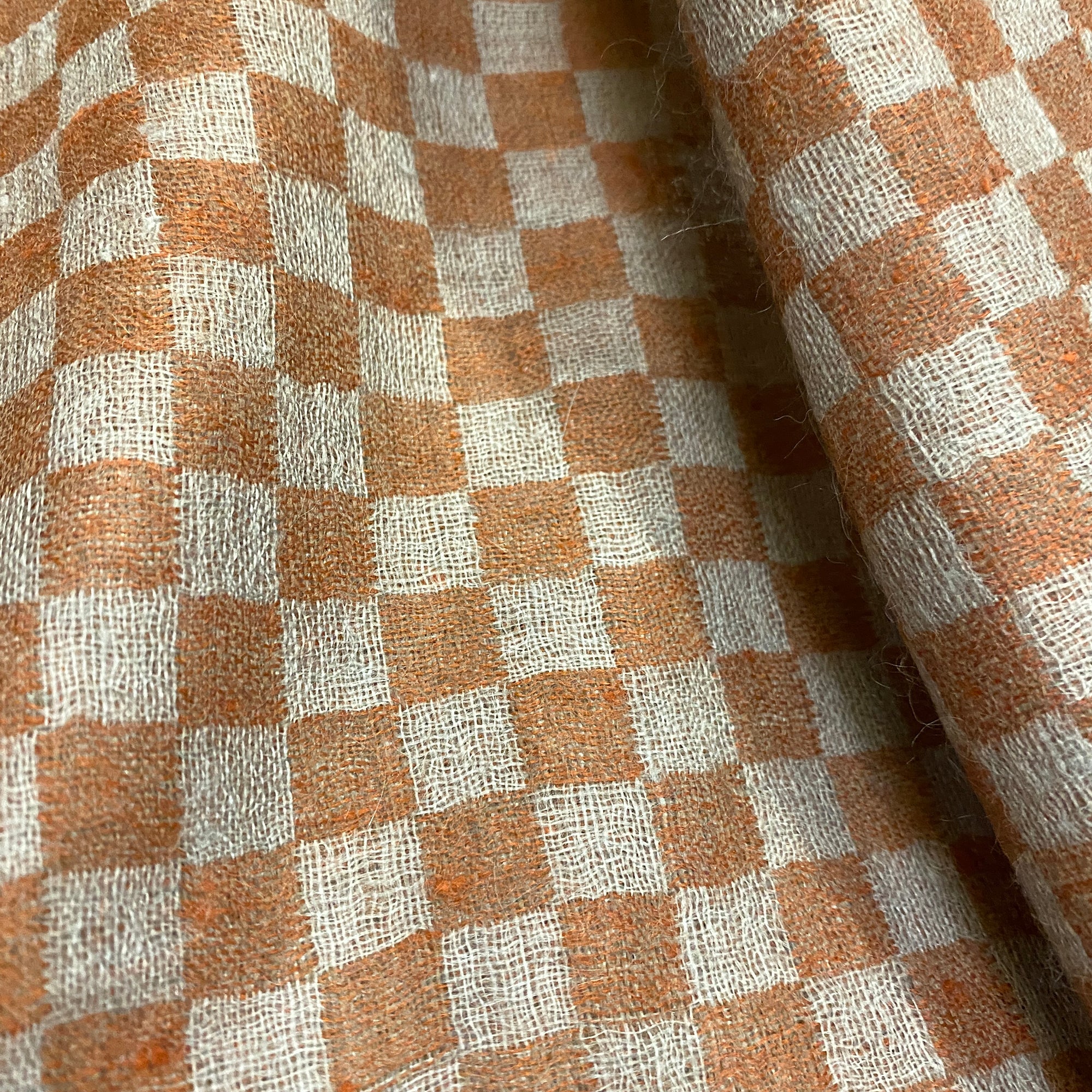 Grey and Rust Cashmere Shawl - Vintage India NYC