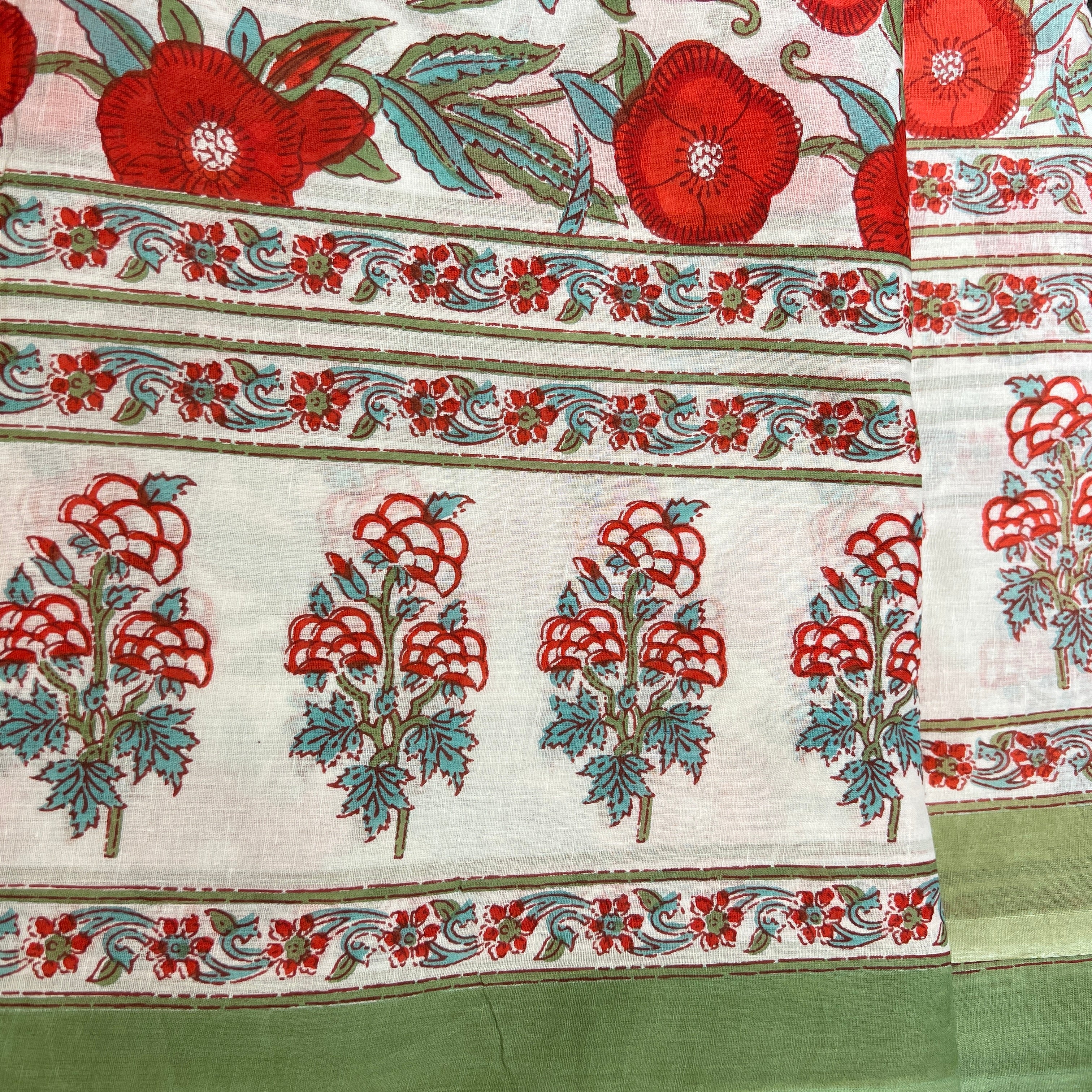Block Print Sarongs/Scarves-Yellow Greens - Vintage India NYC