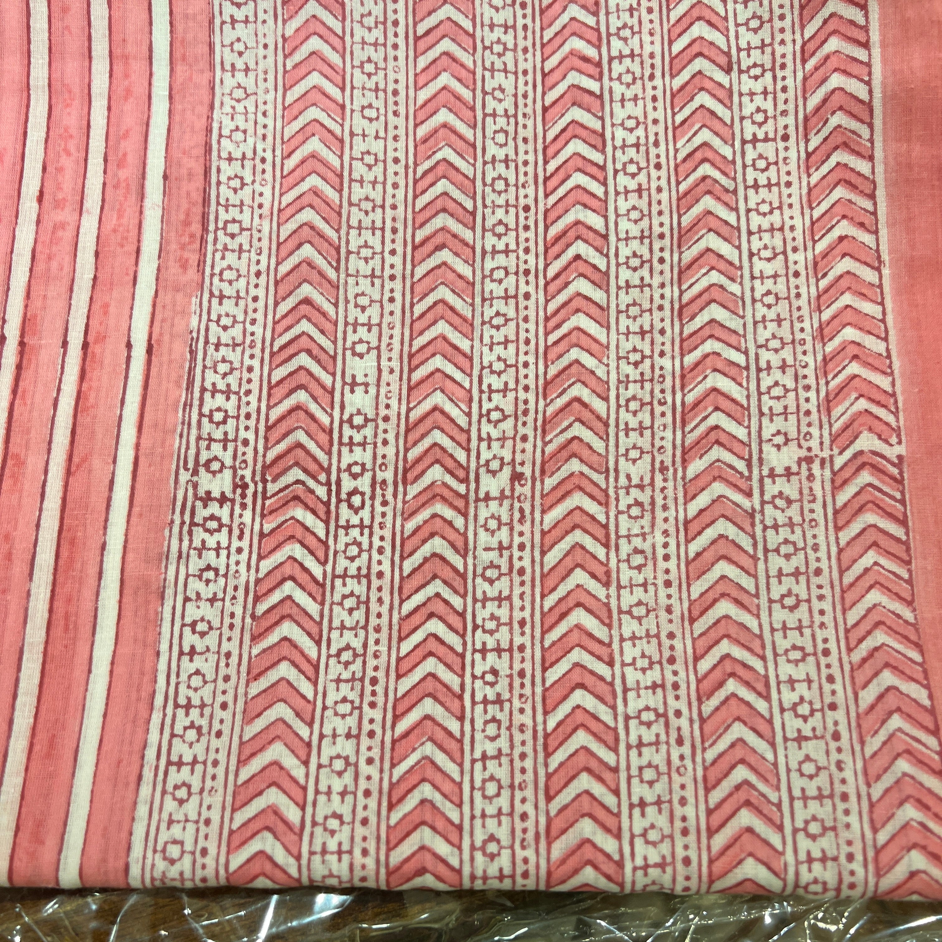 Hand Blockprint Sarong/Scarf- Grey Pink - Vintage India NYC