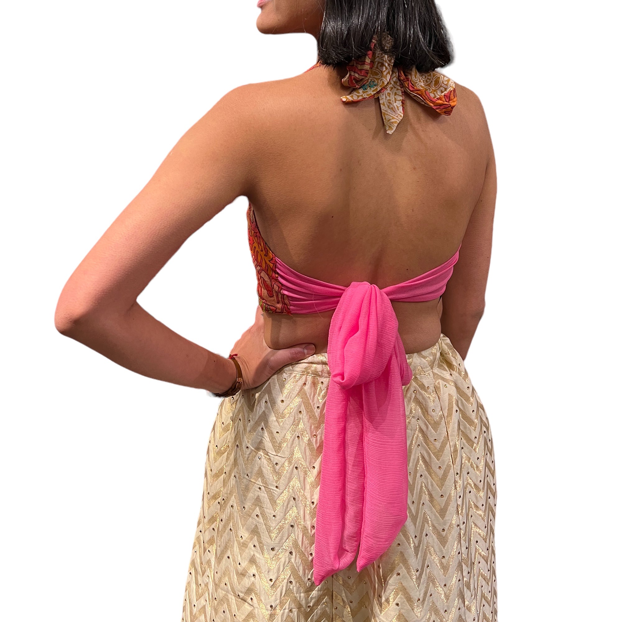 Reversible Halter Blouse-2 Styles - Vintage India NYC