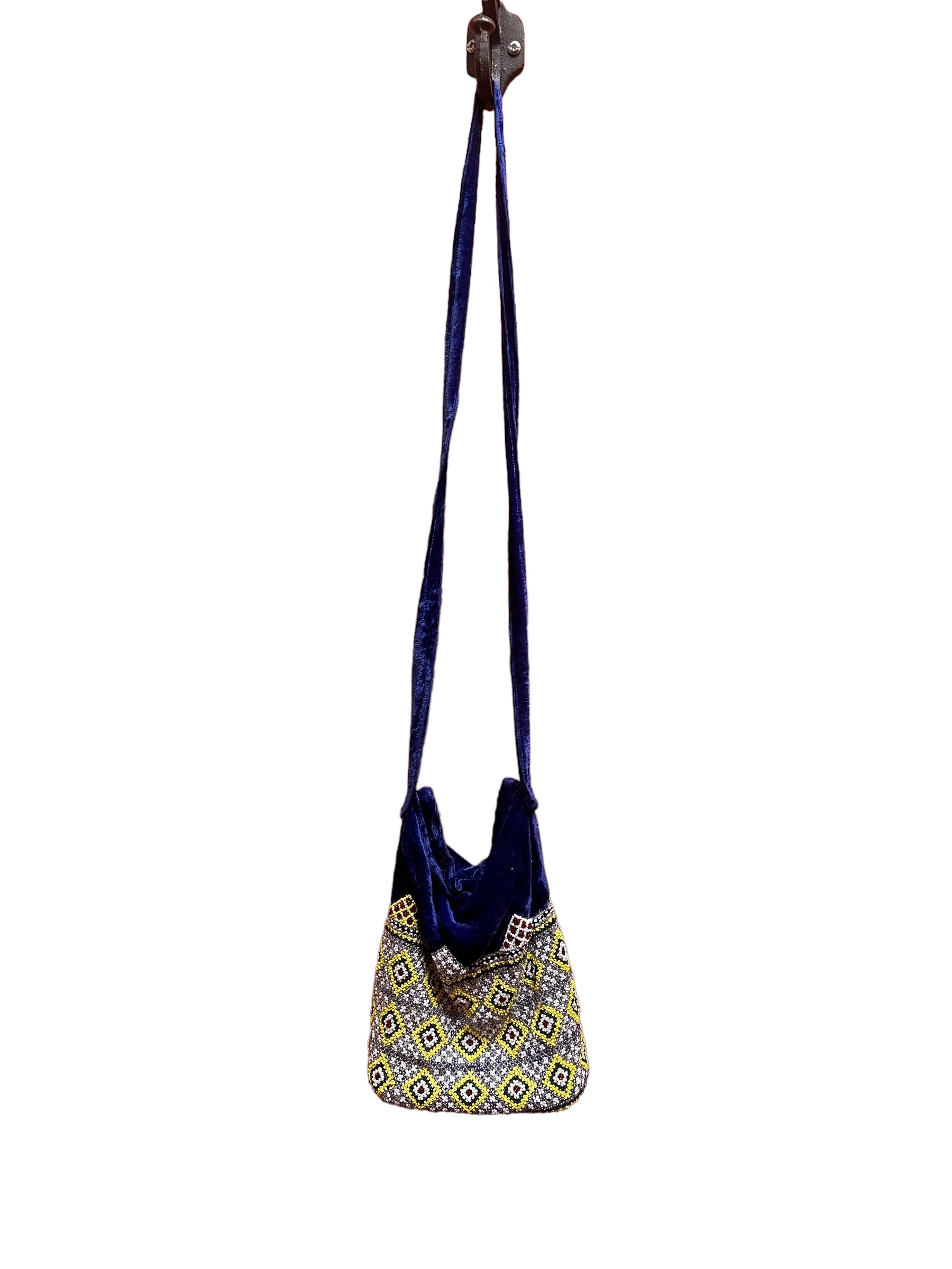 Hand Beaded Velvet Bag - Vintage India NYC
