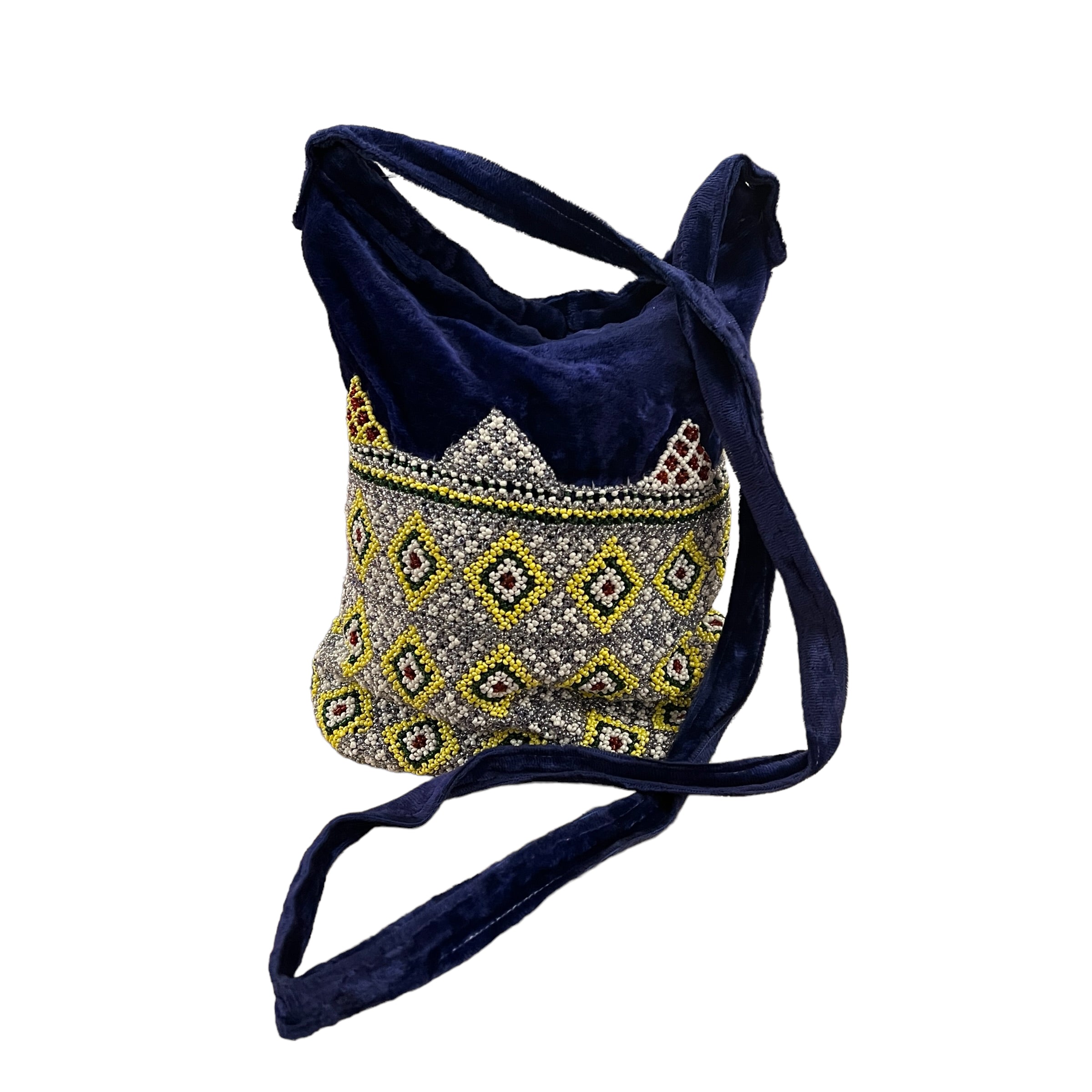 Hand Beaded Velvet Bag - Vintage India NYC