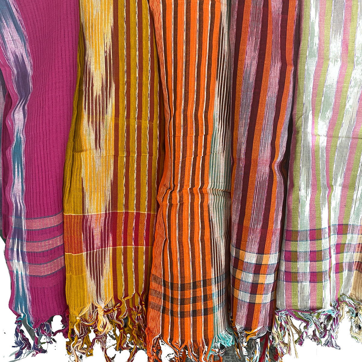 Handwoven Ikat Scarves-5 Colors - Vintage India NYC