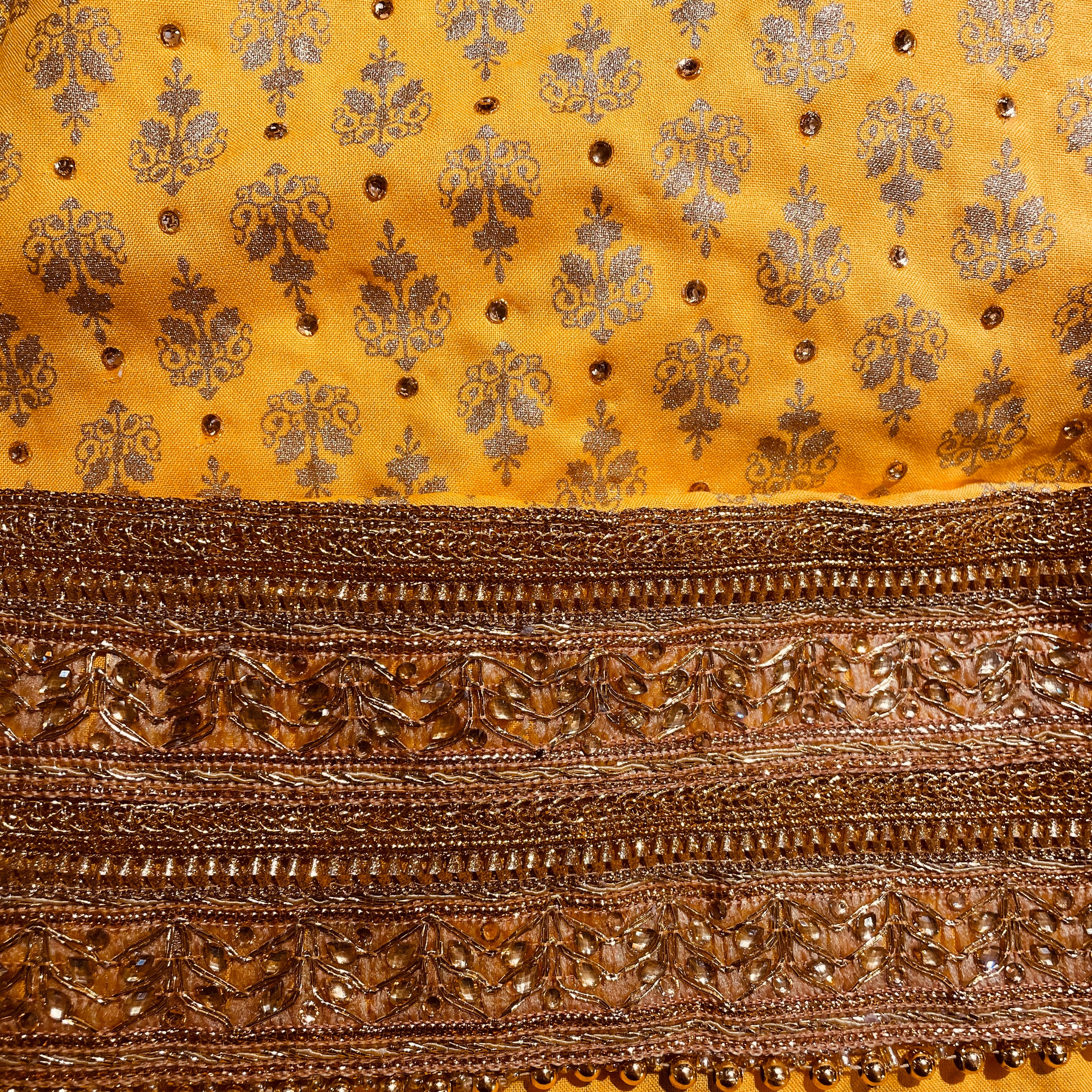 DT Gold Block Print Lehengas-10 Colors - Vintage India NYC