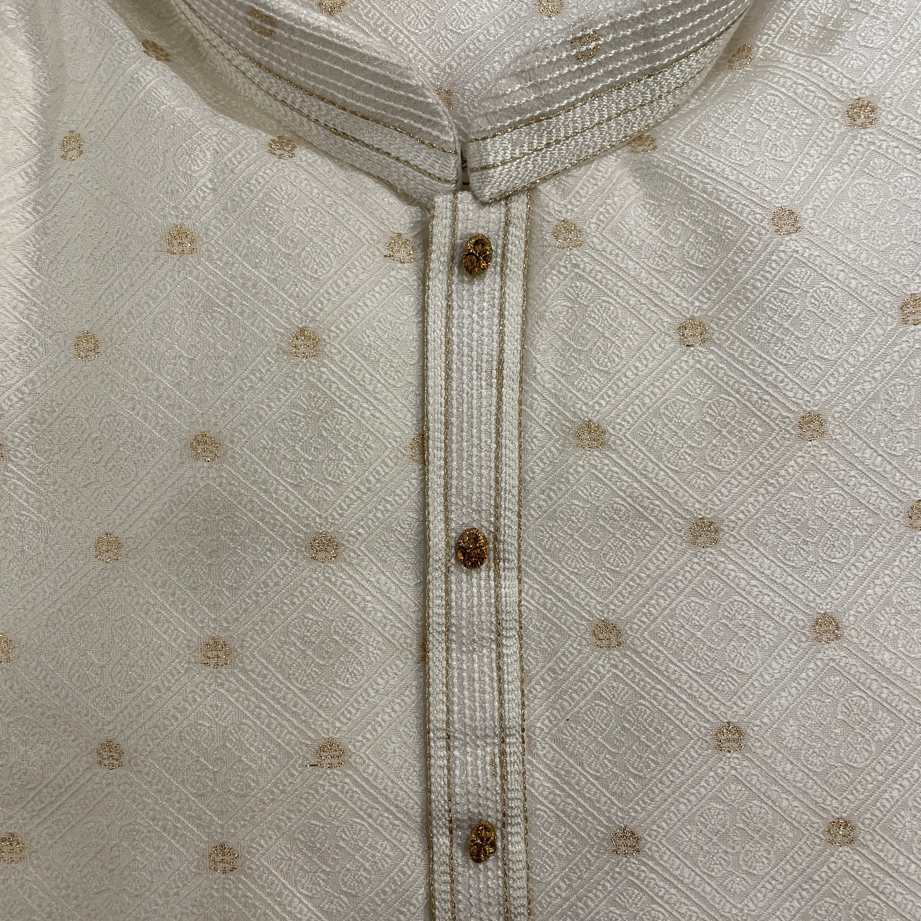 YD Diamond Gold Brocade Kurta - 2 colors - Vintage India NYC
