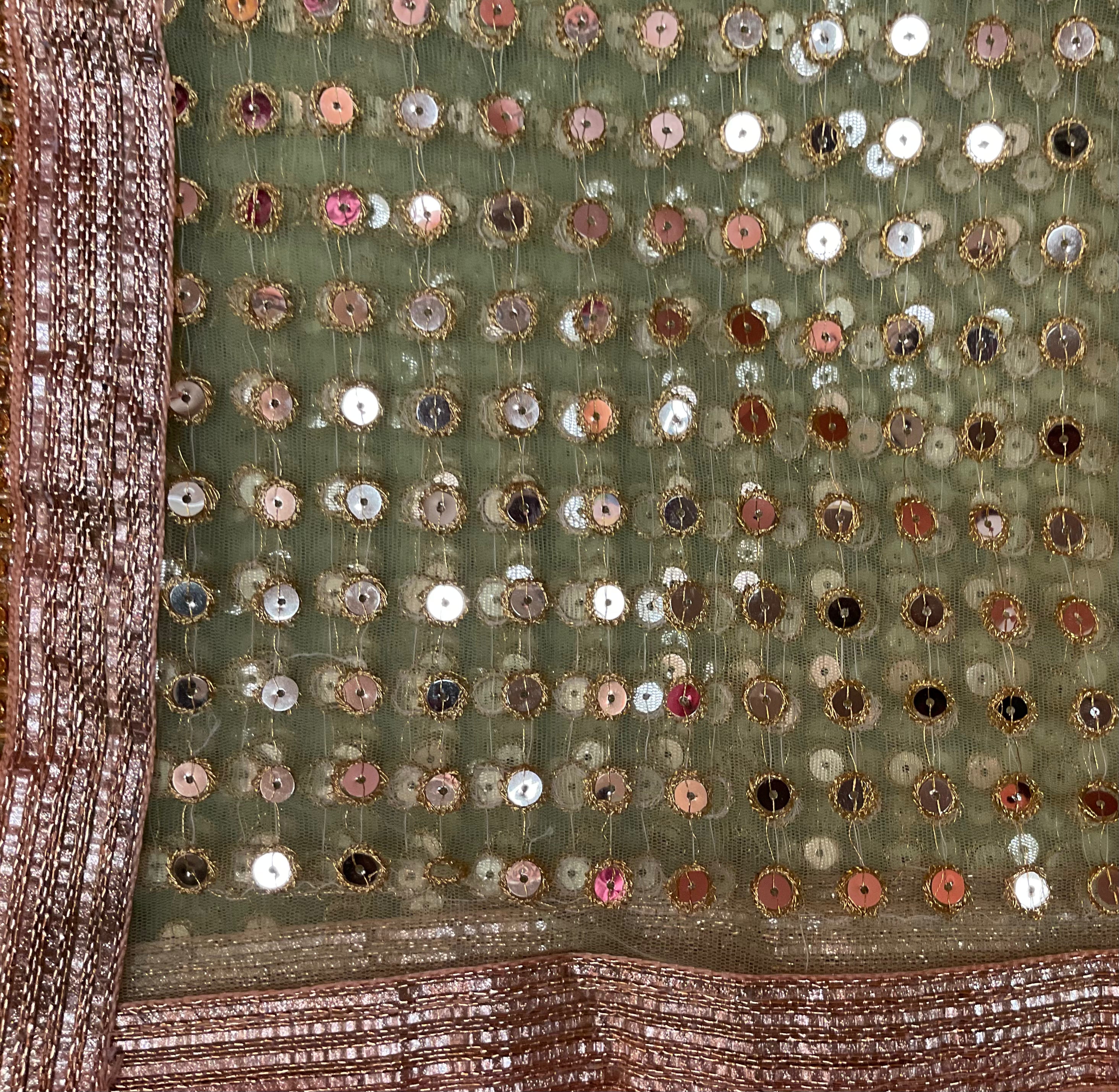 DT Gold Sequin Dupatta - Vintage India NYC
