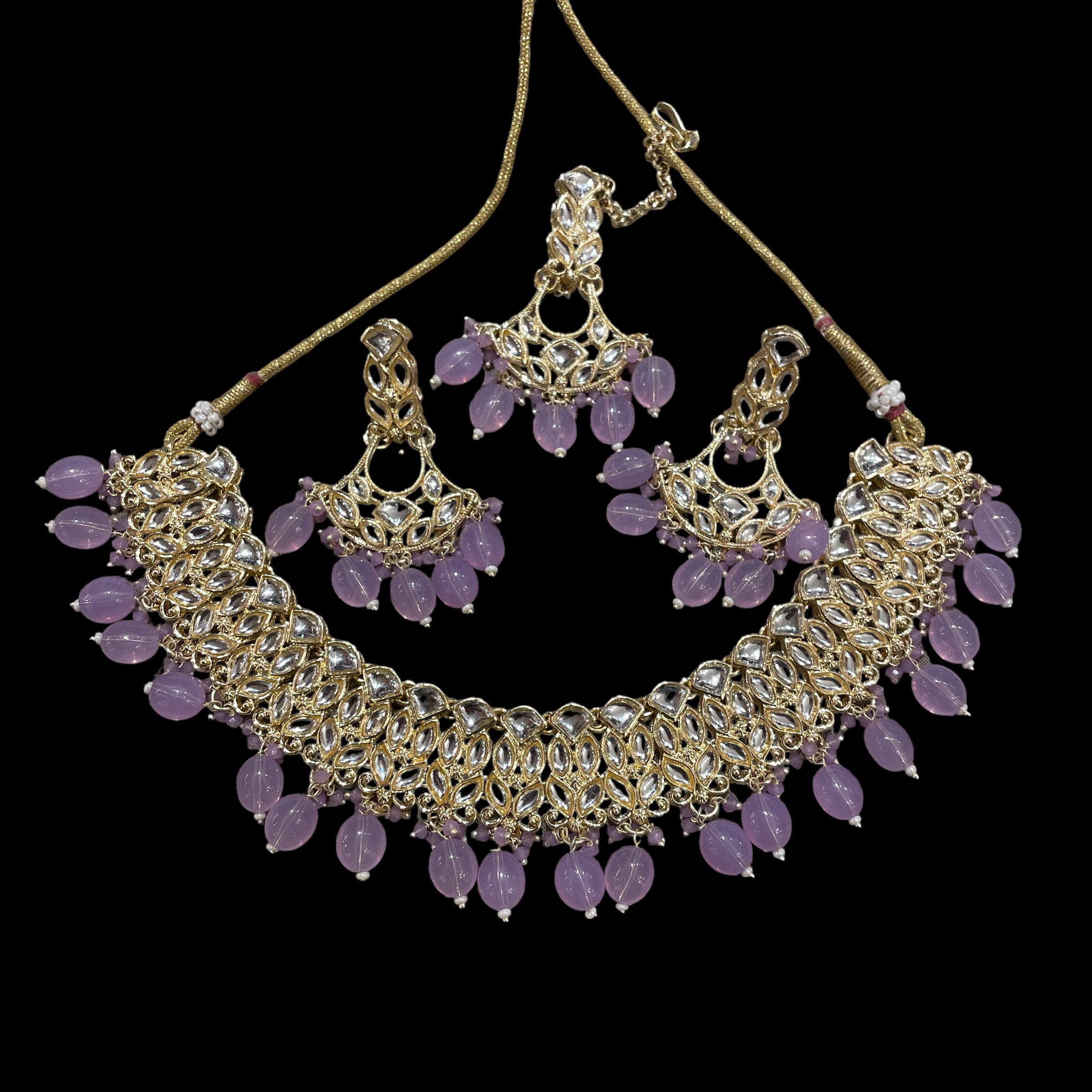 AH Fan and stone Necklace Sets - Vintage India NYC