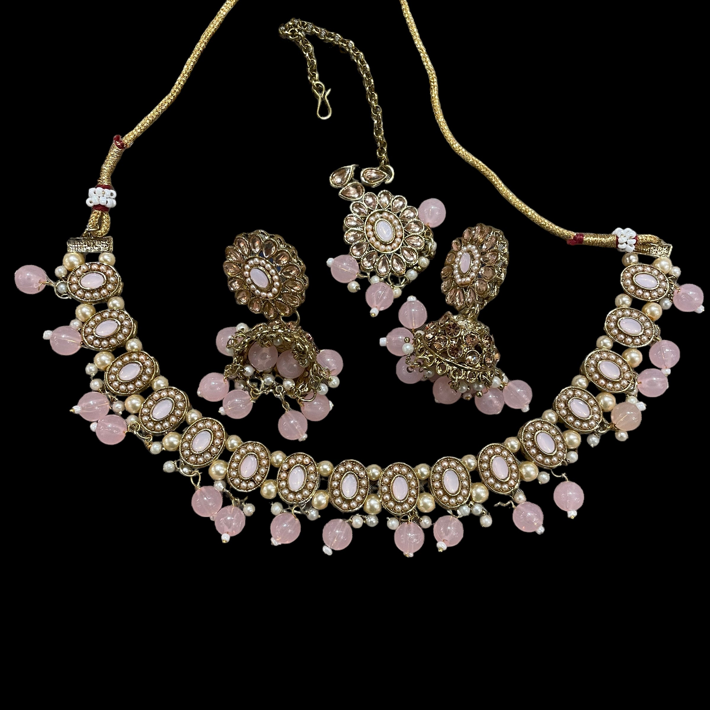 AH Oval and Pearl Necklace Sets - Vintage India NYC