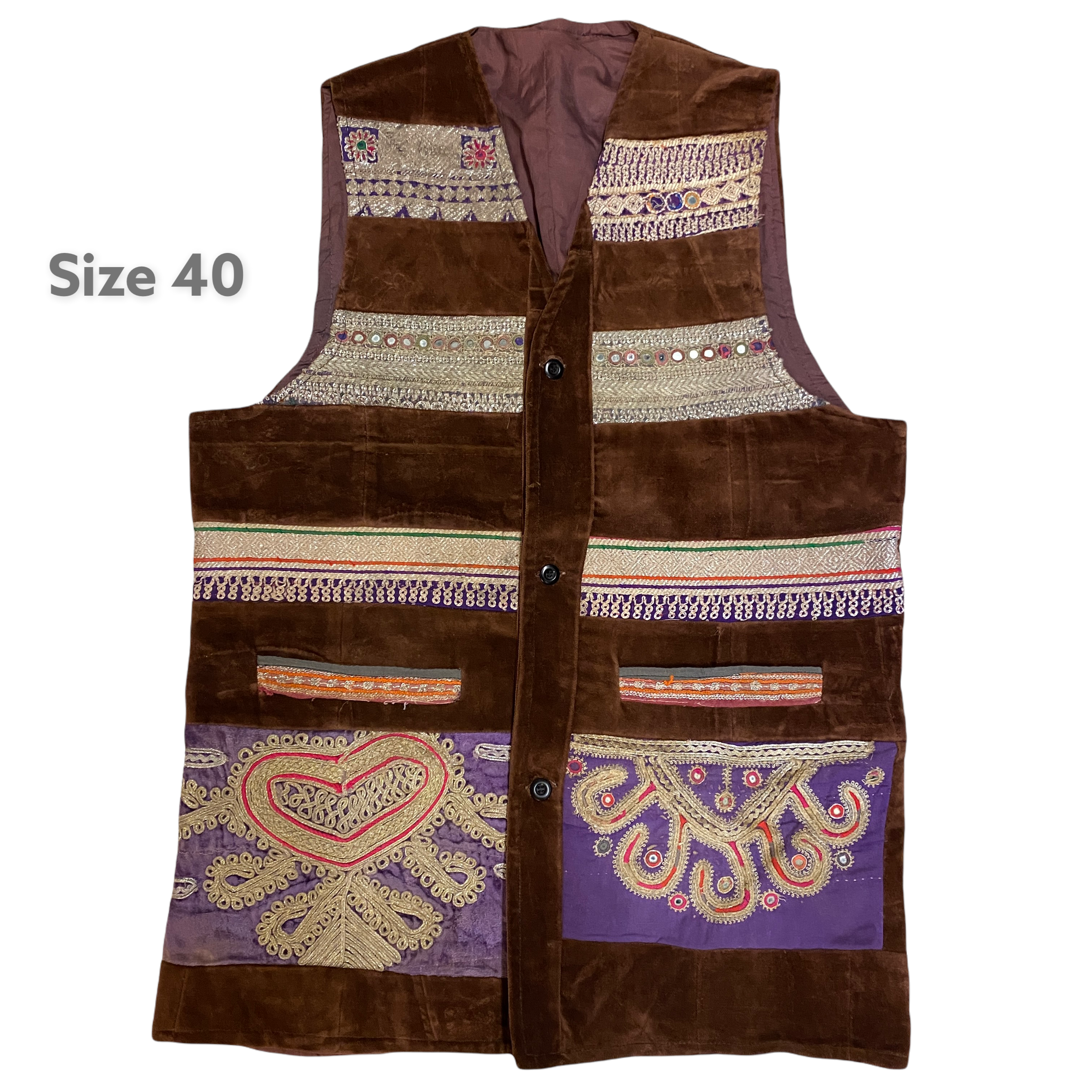 DB Afghani Velvet Smoking Vest - Vintage India NYC