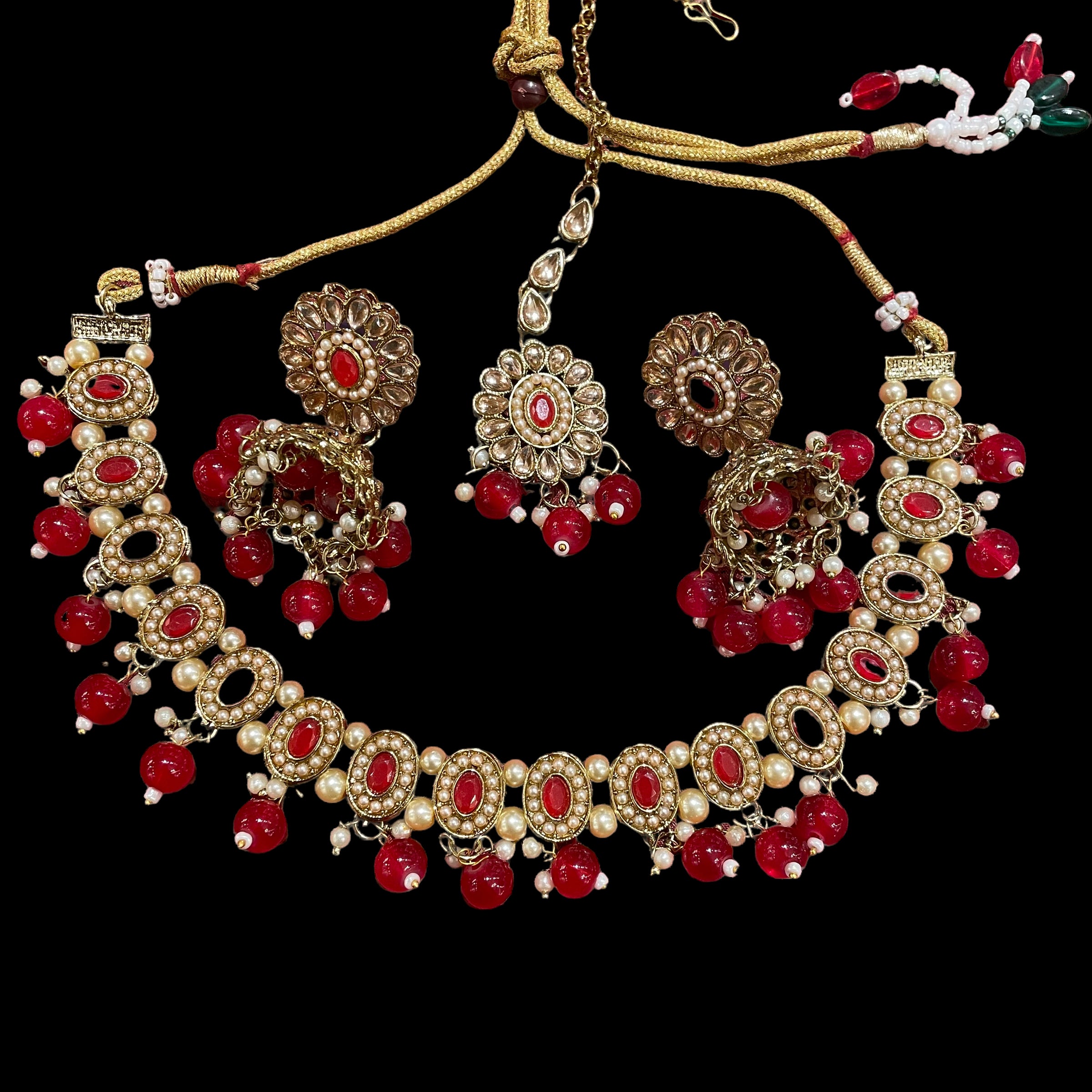 AH Oval and Pearl Necklace Sets - Vintage India NYC
