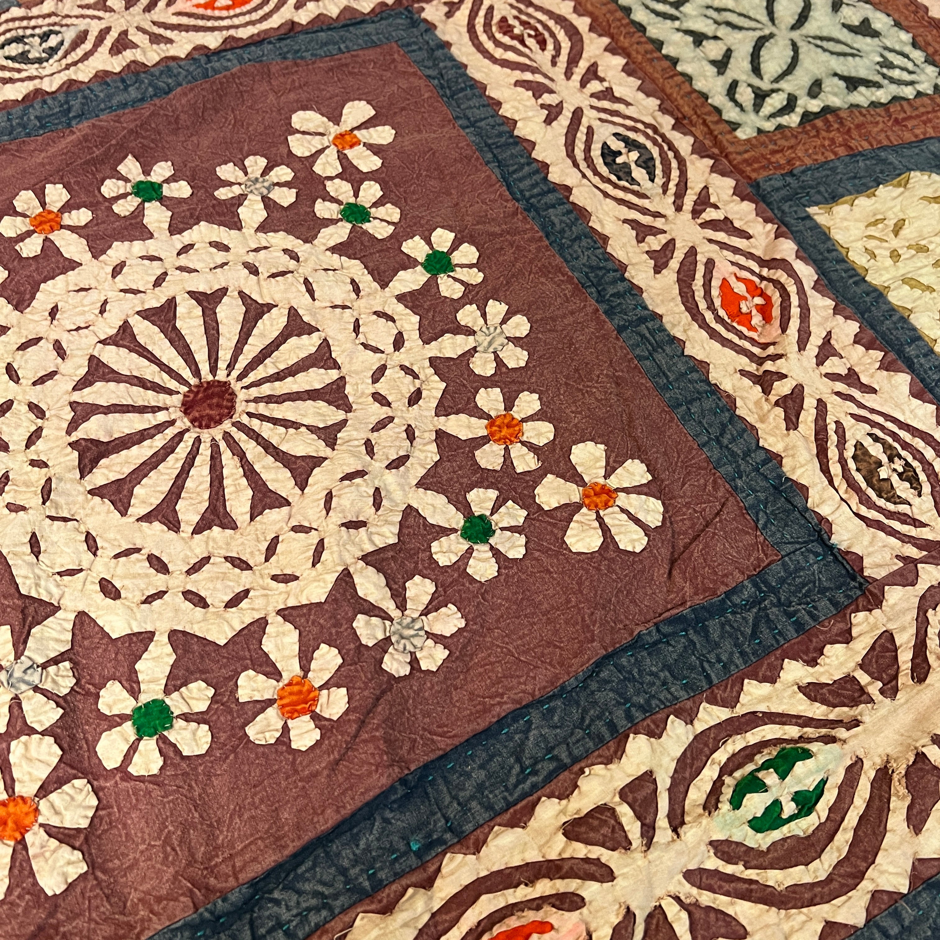 Hand made Cutwork Bedcover 2 - Vintage India NYC