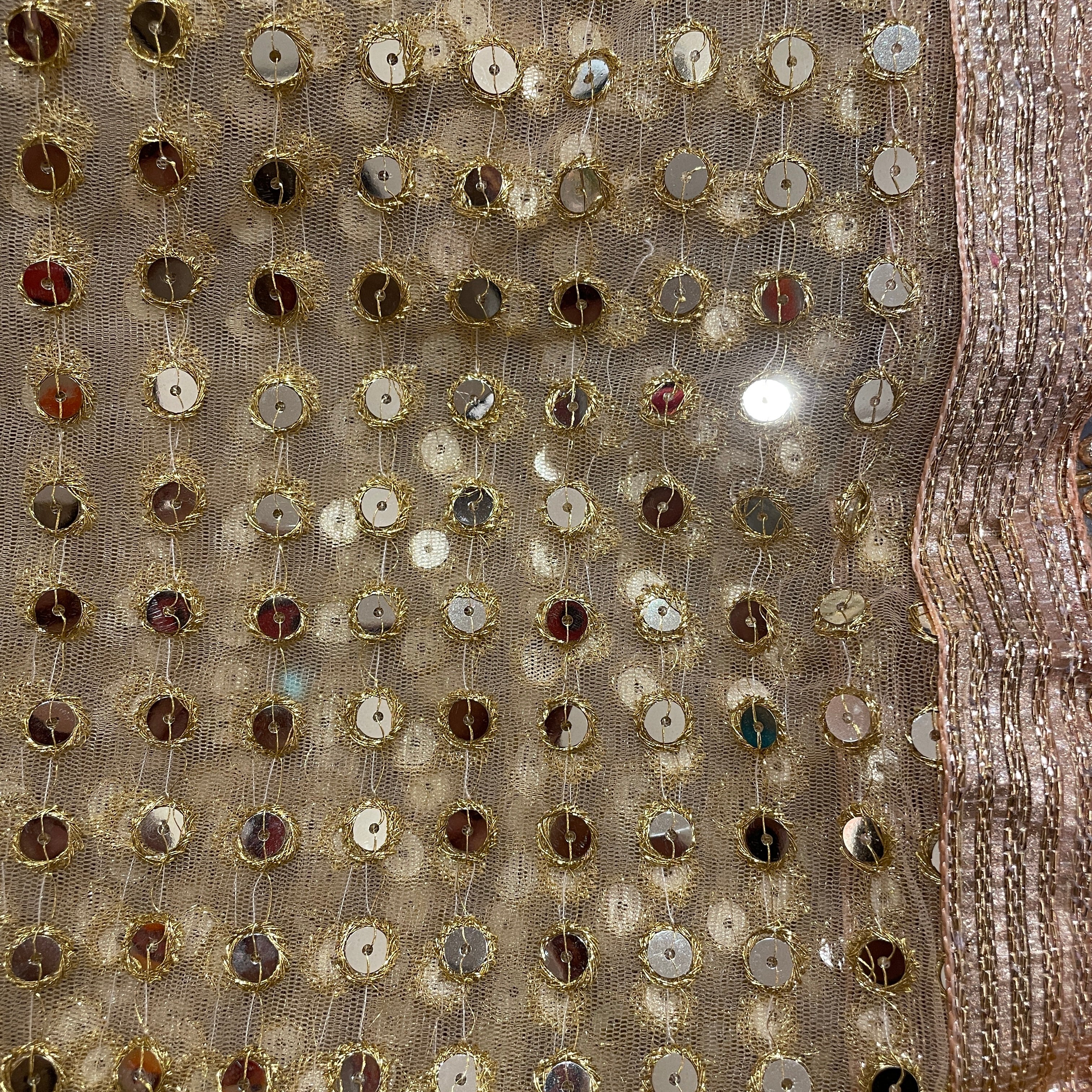 DT Gold Sequin Dupatta - Vintage India NYC