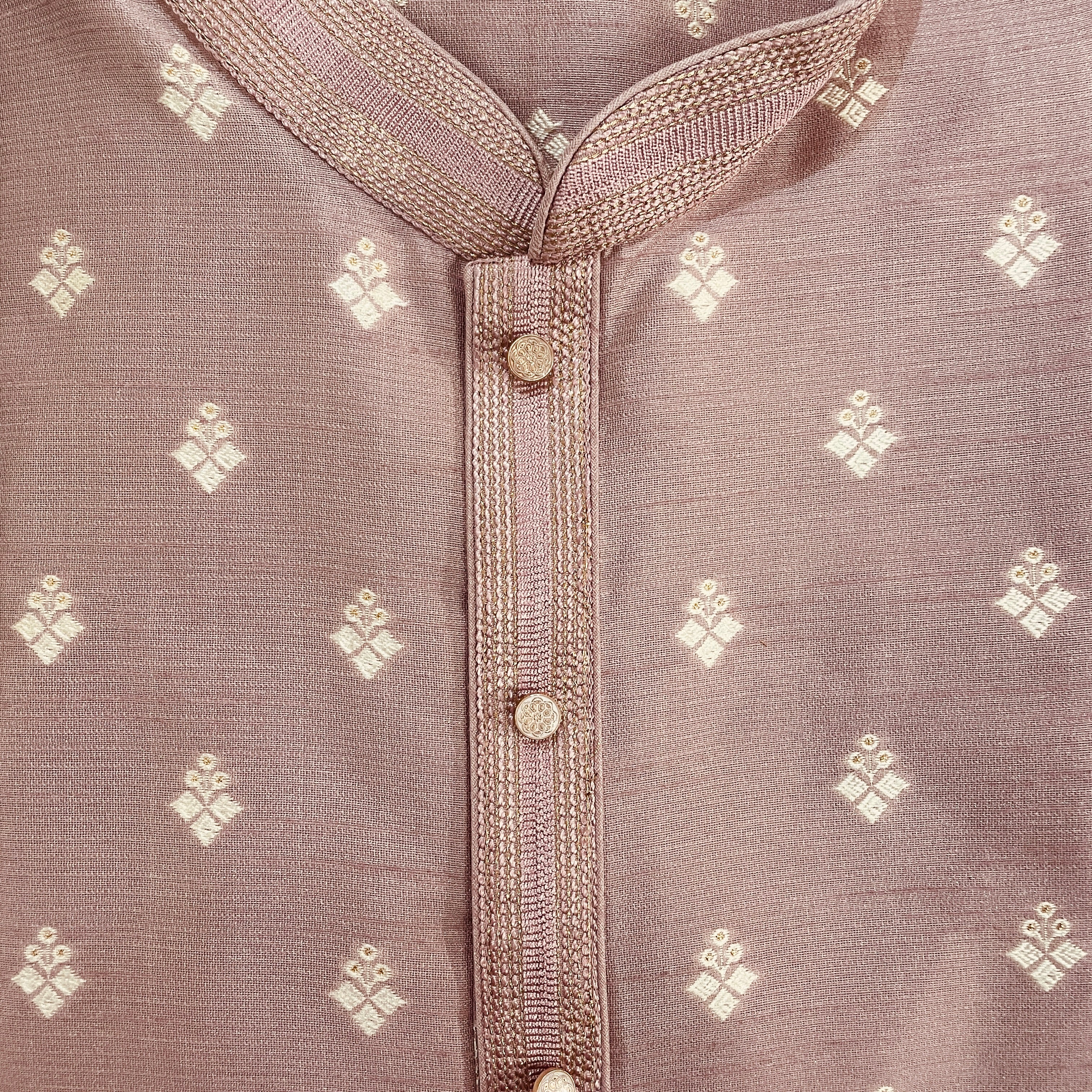 YD Light Gold Brocade 2 Kurta Set - Vintage India NYC