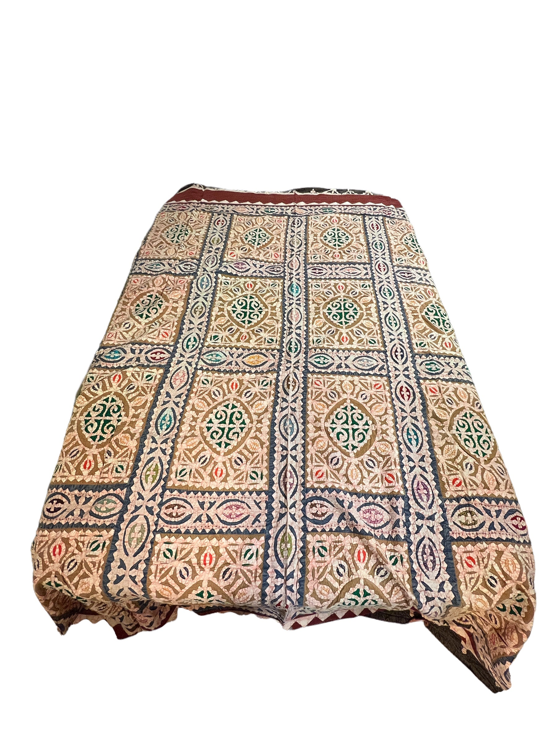 Hand Made Cutwork Bedcover 1 - Vintage India NYC