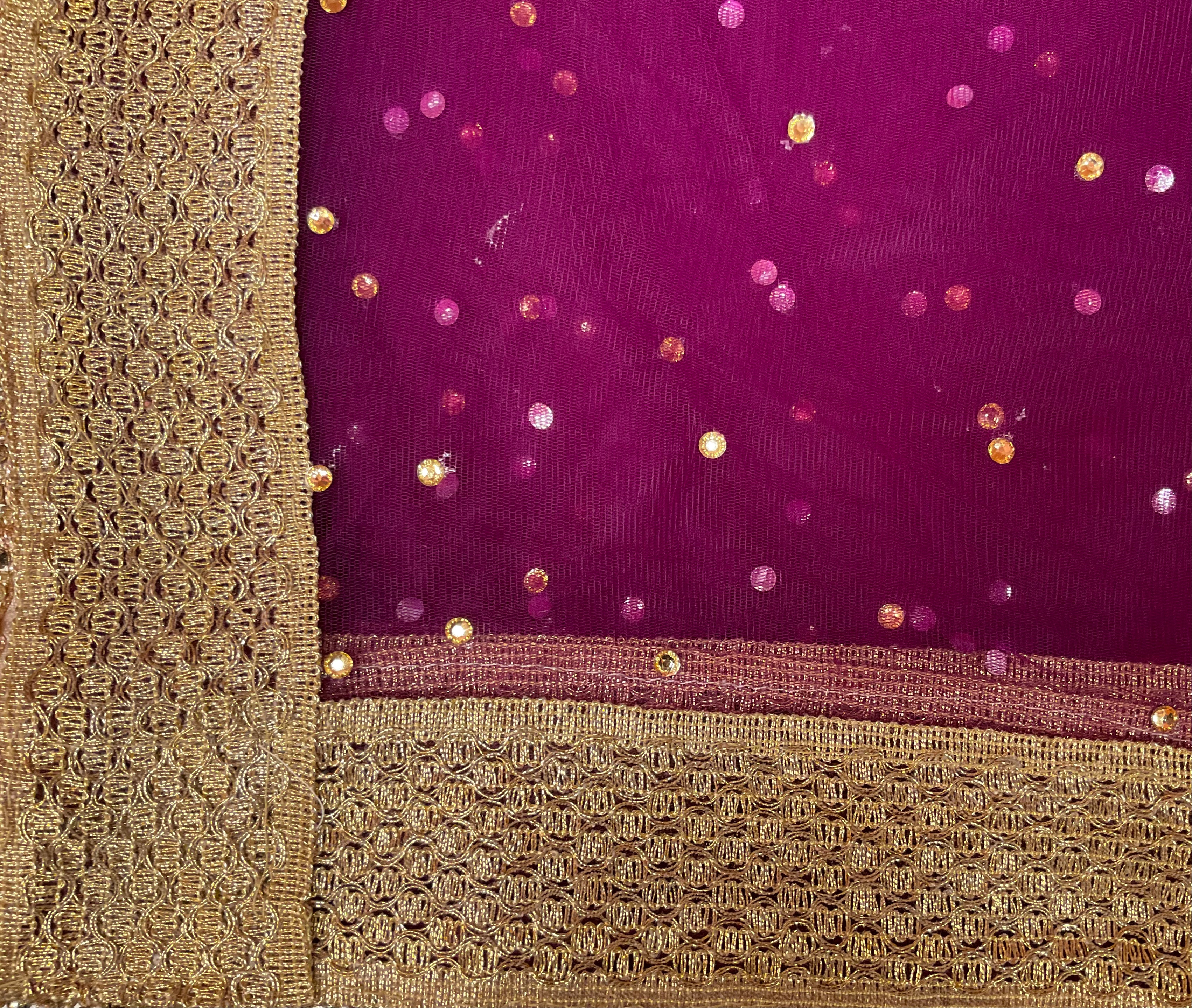 DT Stonework Dupatta - Vintage India NYC
