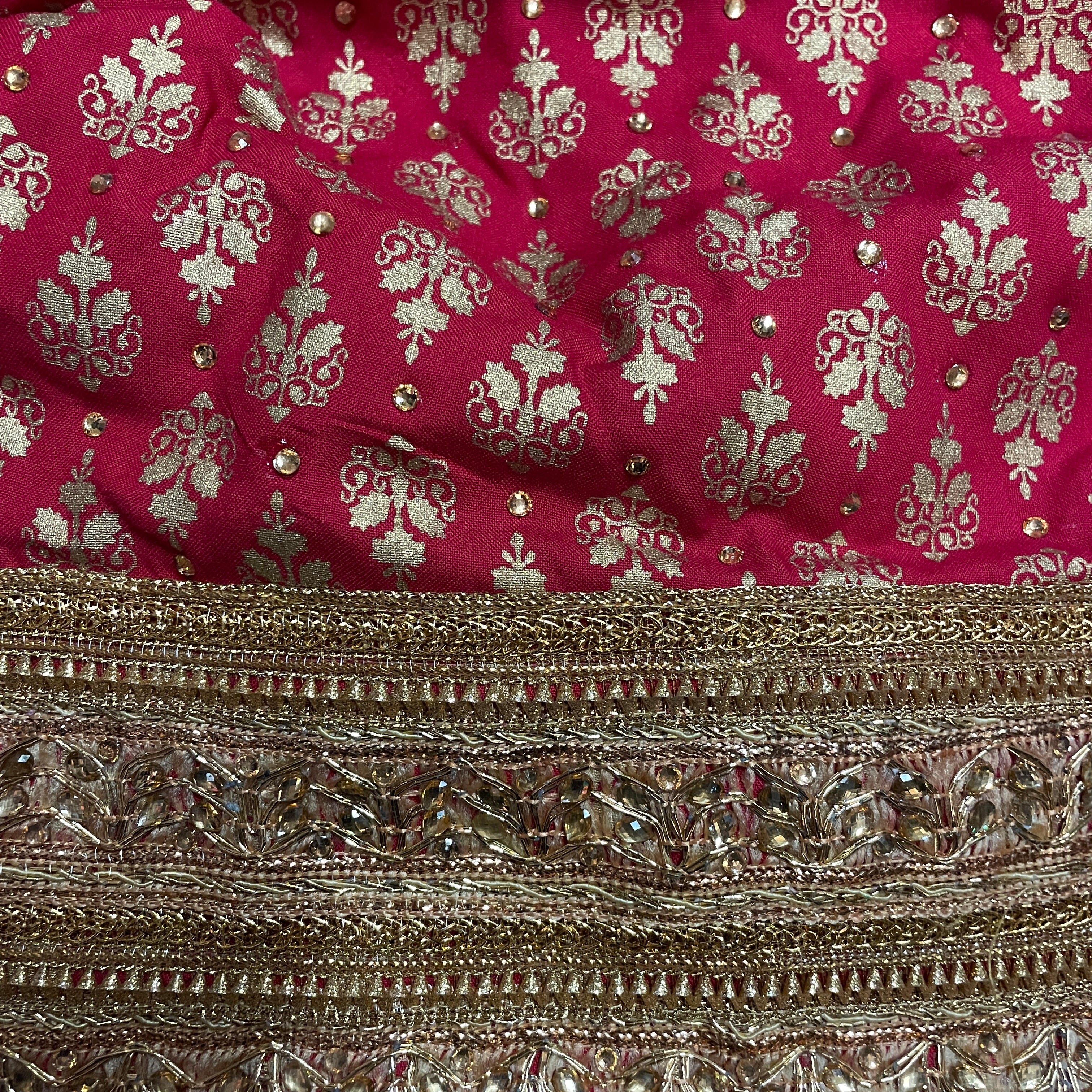 DT Gold Block Print Lehengas-10 Colors - Vintage India NYC