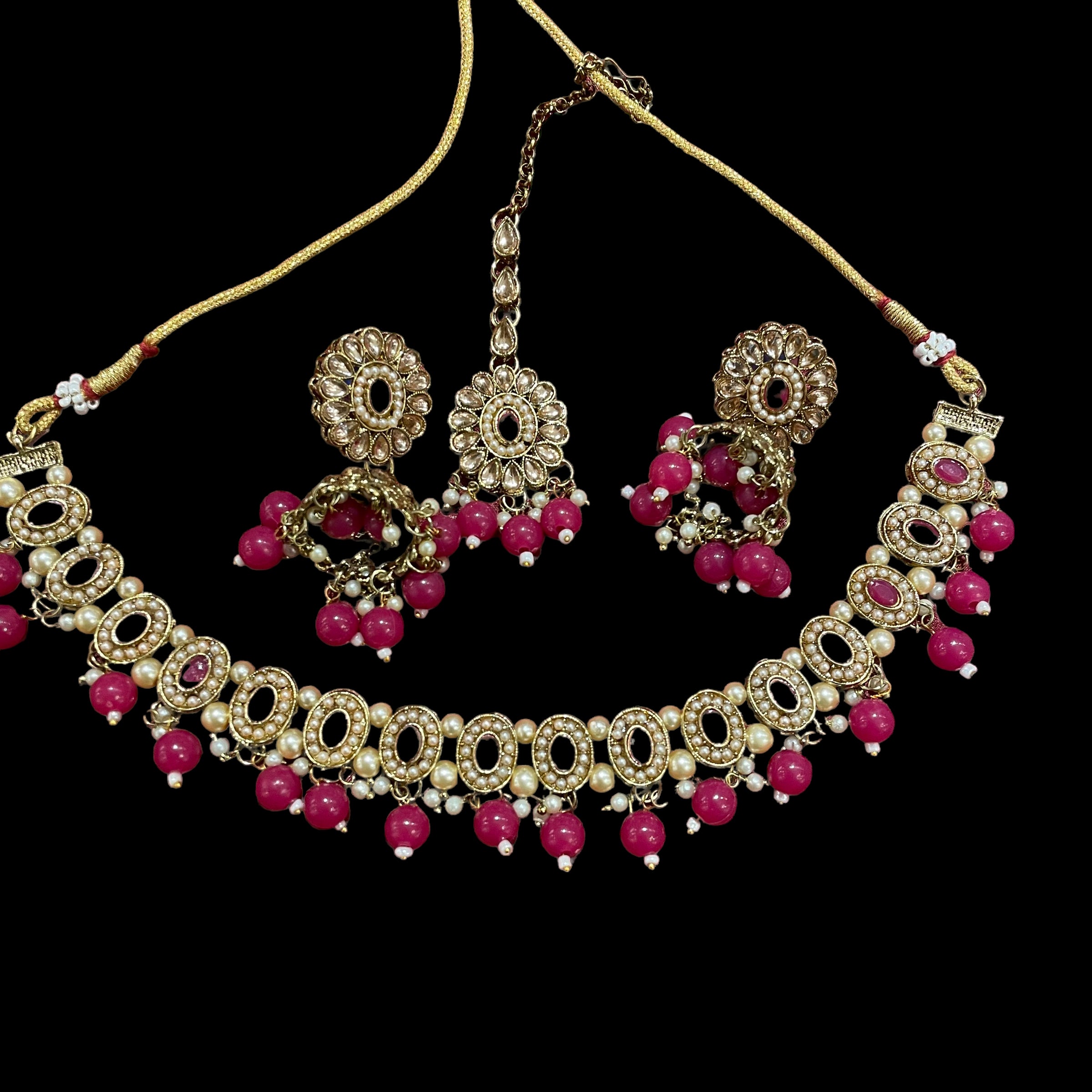 AH Oval and Pearl Necklace Sets - Vintage India NYC