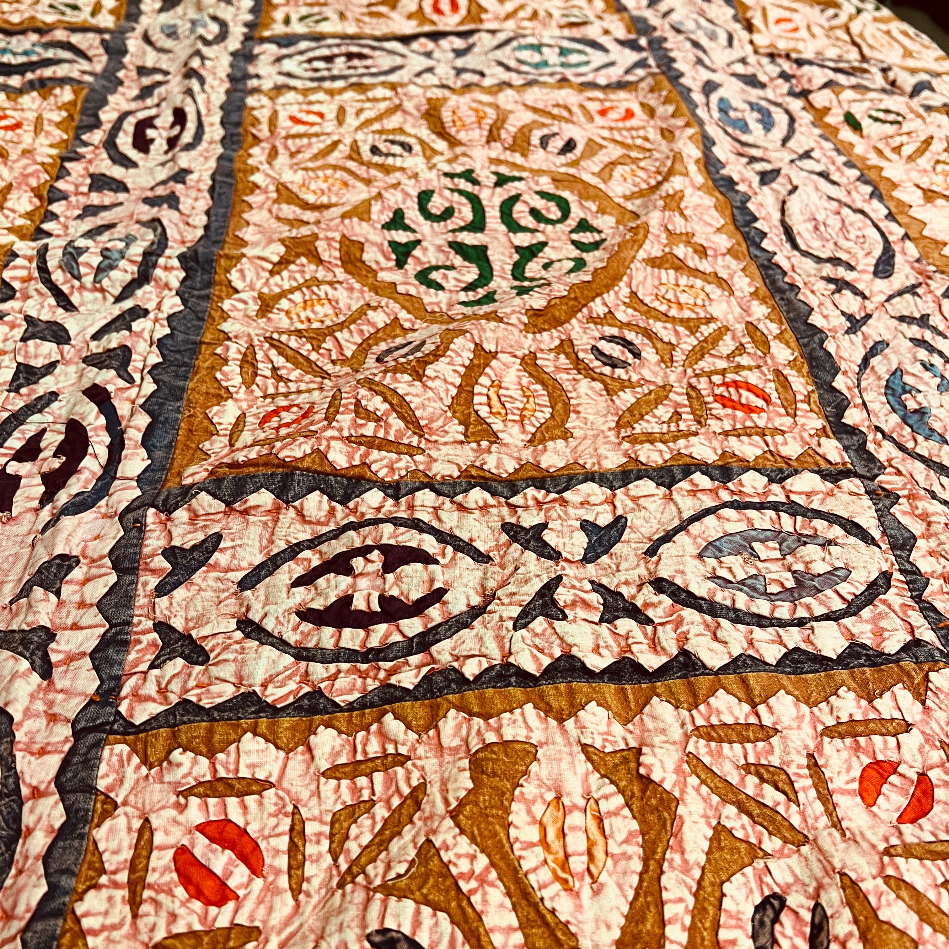 Hand made Cutwork Bedcover 4 - Vintage India NYC