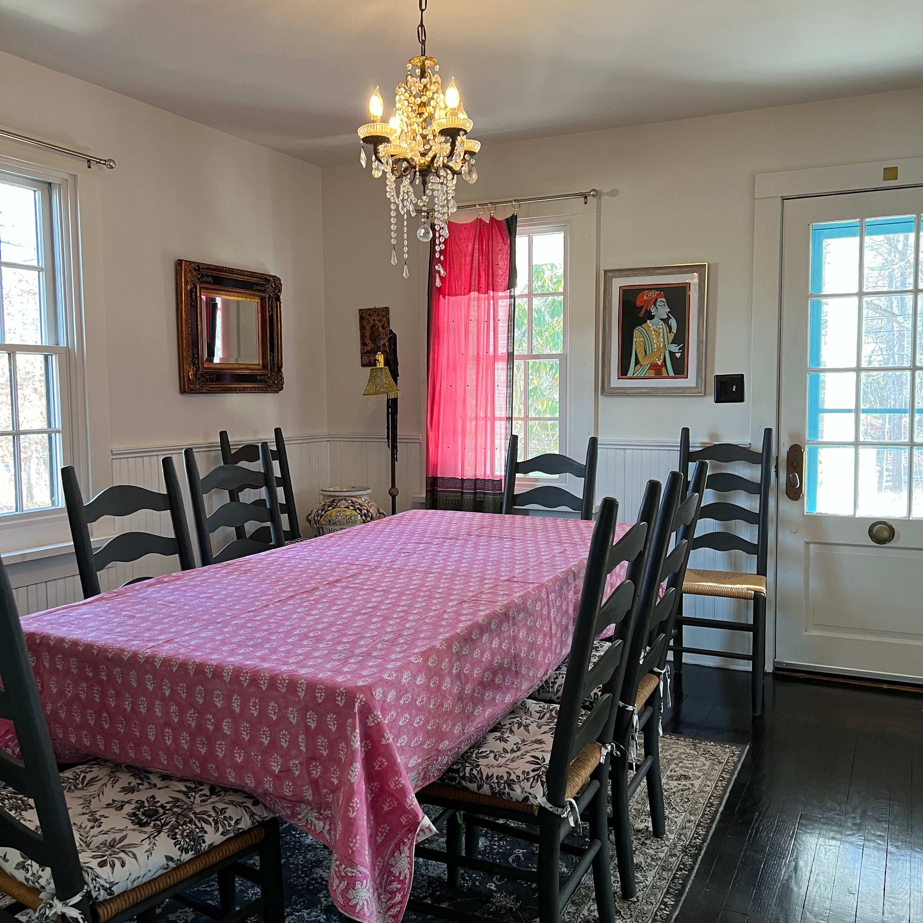 Blockprint Bagru Tablecloth - 4 colors - Vintage India NYC