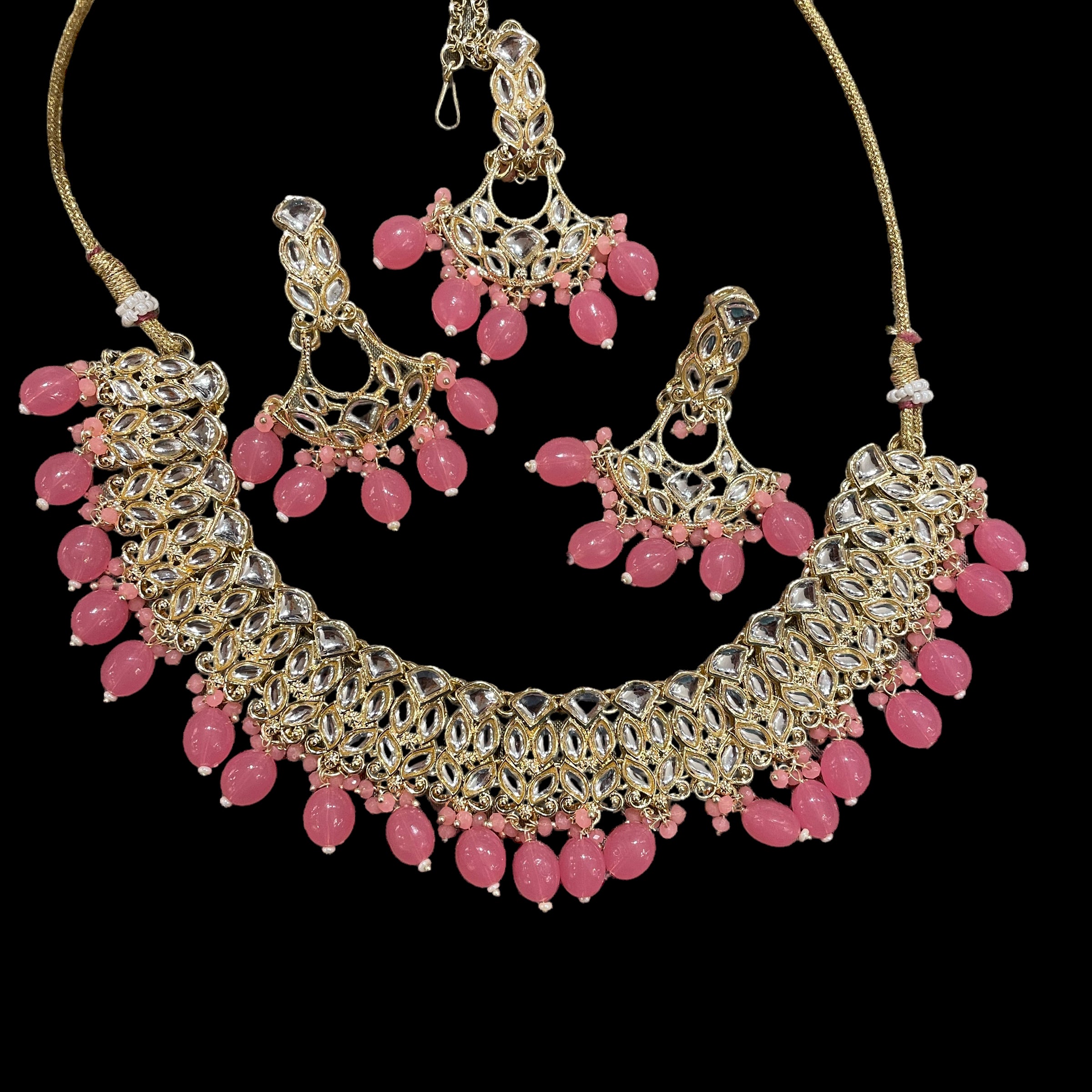 AH Fan and stone Necklace Sets - Vintage India NYC