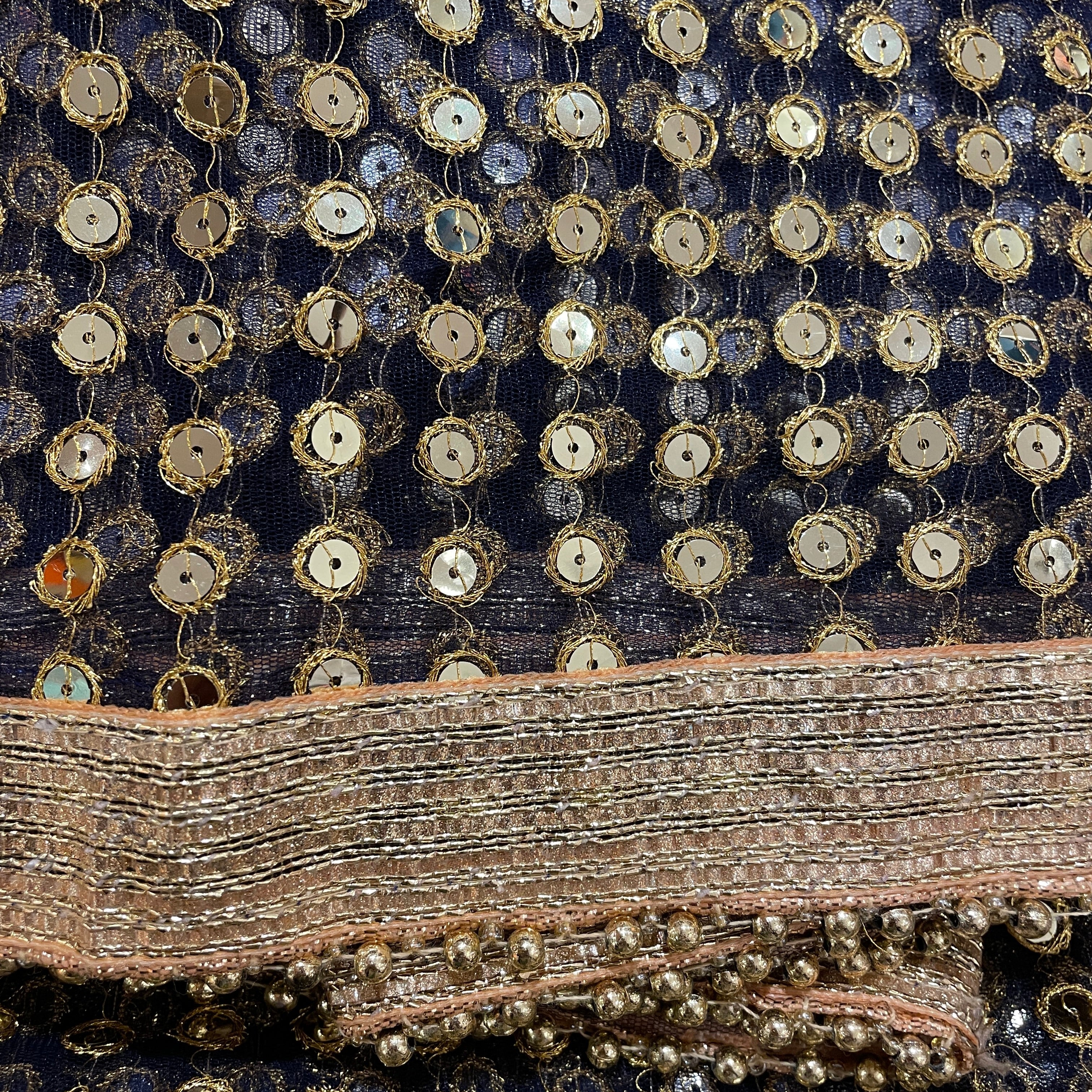 DT Gold Sequin Dupatta - Vintage India NYC