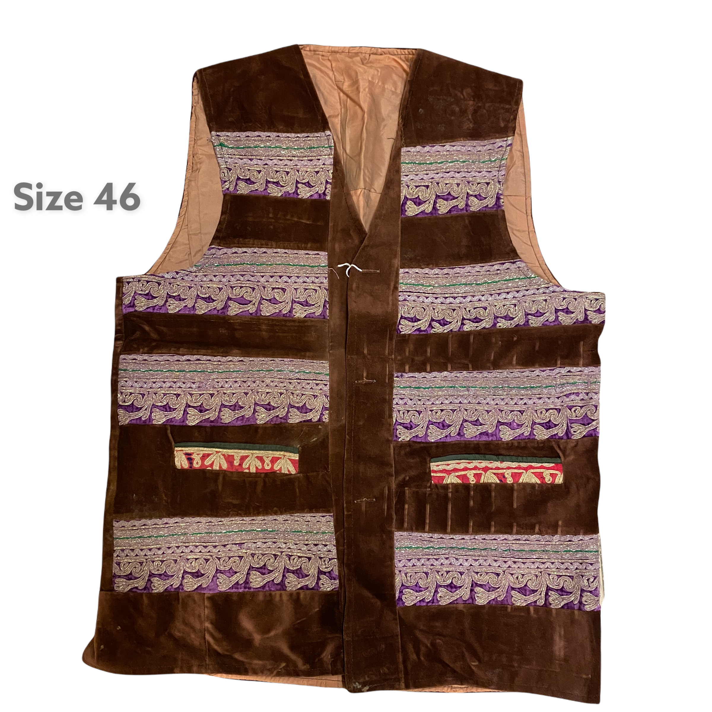 DB Afghani Velvet Smoking Vest - Vintage India NYC