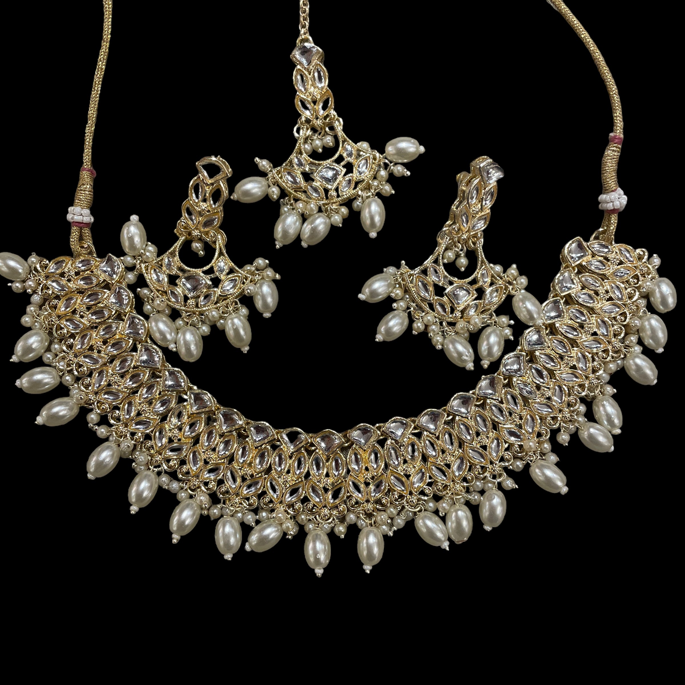 AH Fan and stone Necklace Sets - Vintage India NYC