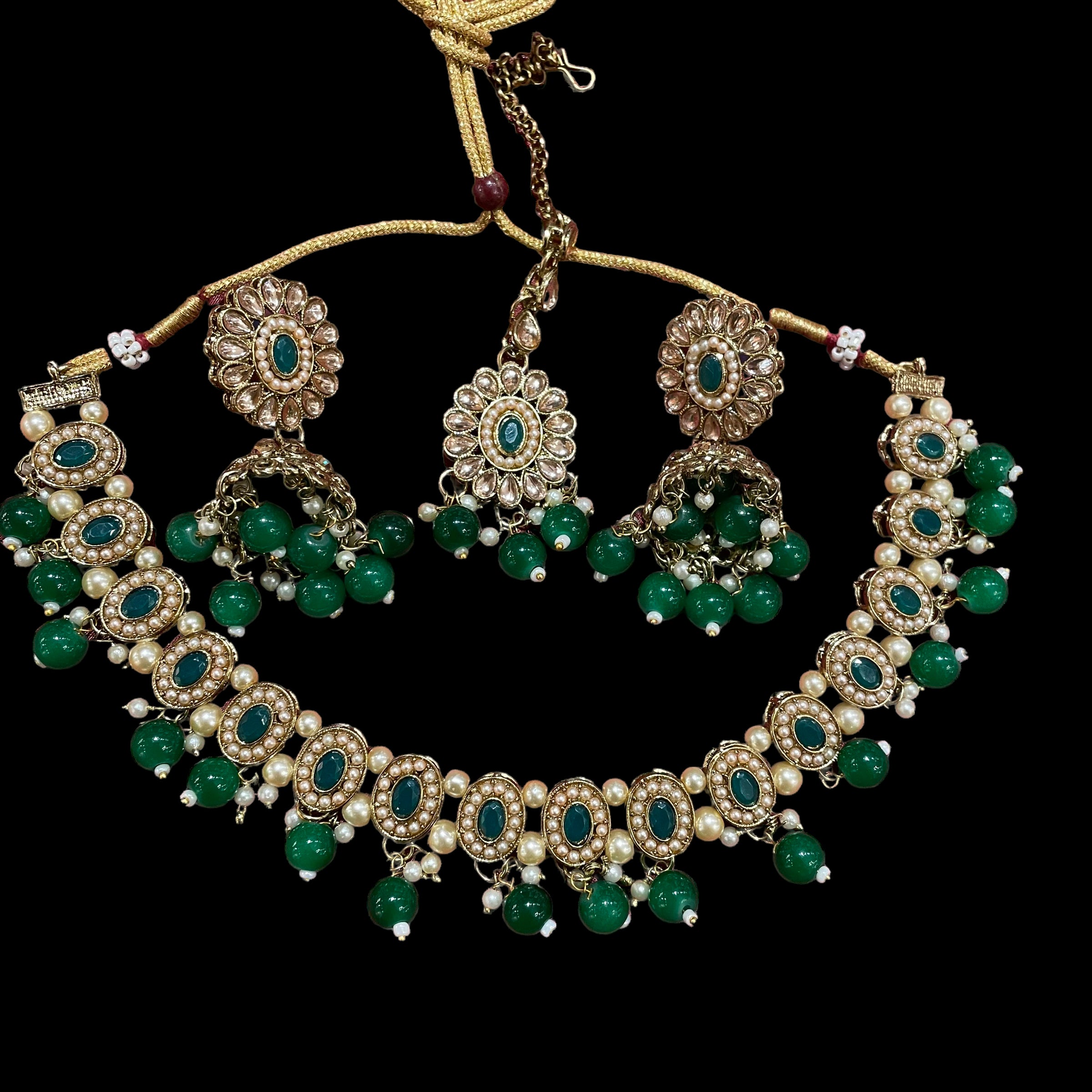 AH Oval and Pearl Necklace Sets - Vintage India NYC