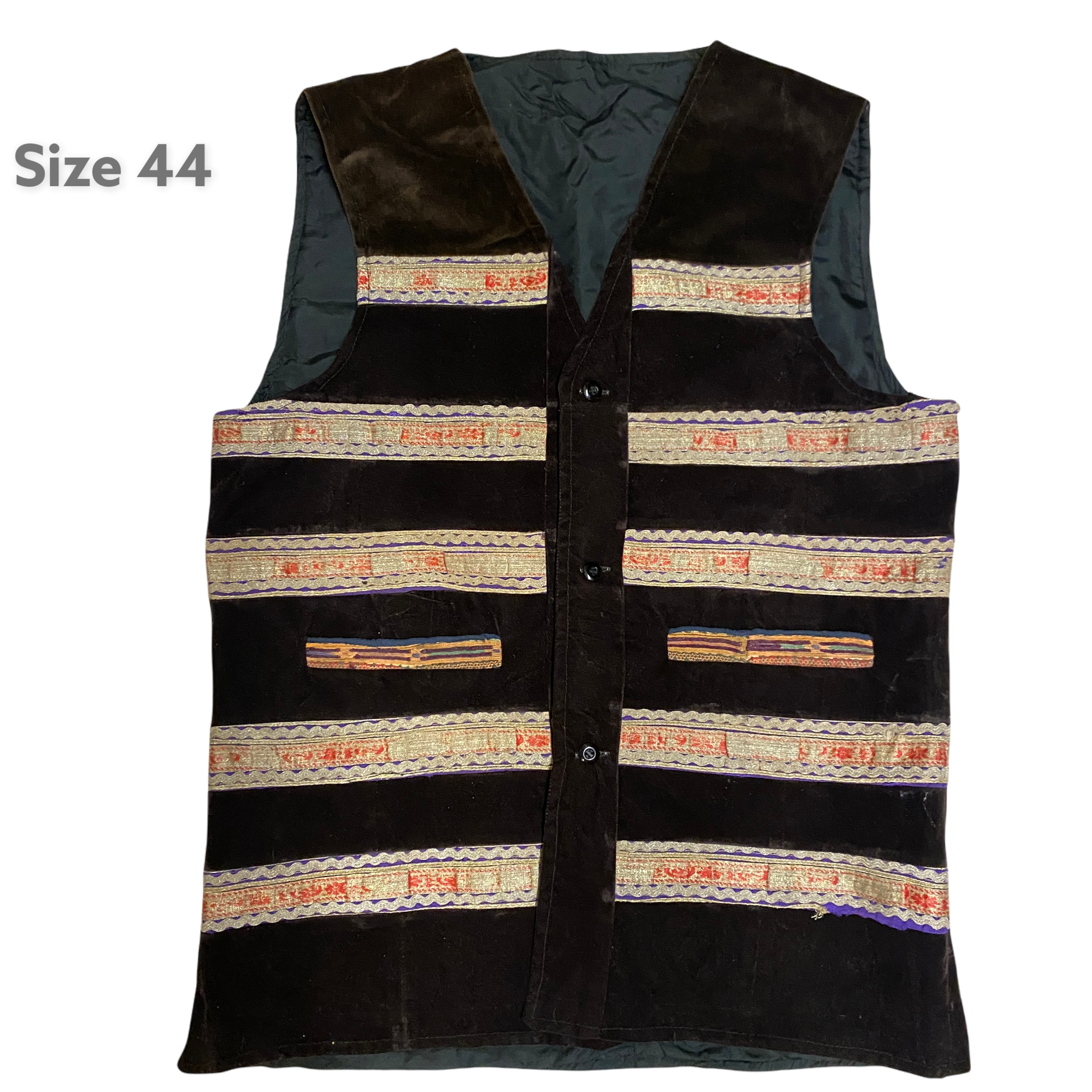 DB Afghani Velvet Smoking Vest - Vintage India NYC