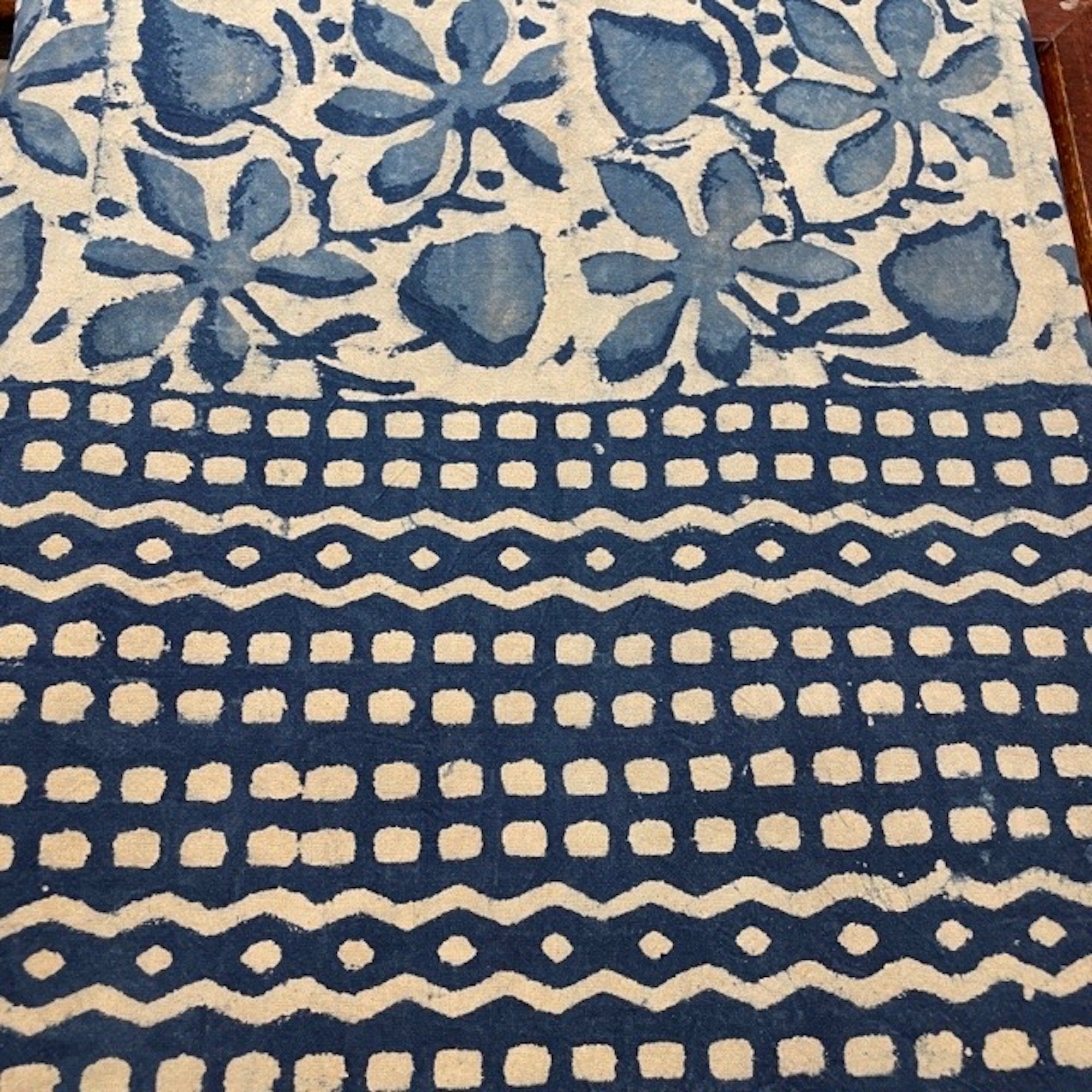 Queen Indigo Block Print Bedcover Collection - Vintage India NYC