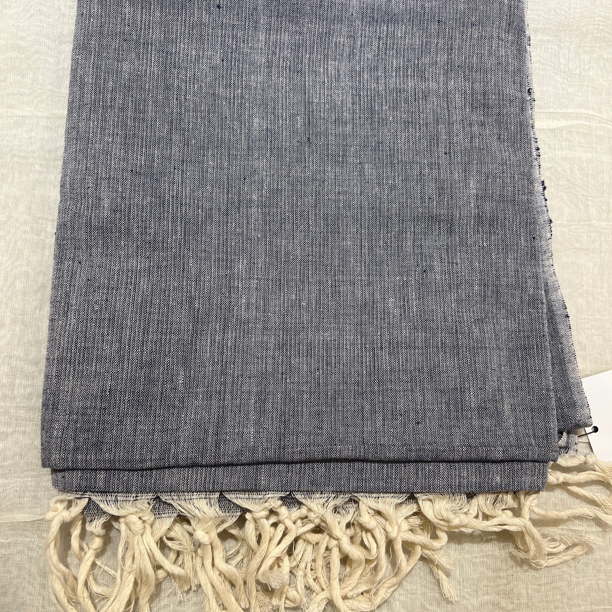 Handwoven Indigo Cotton Khadi Shawls - Vintage India NYC