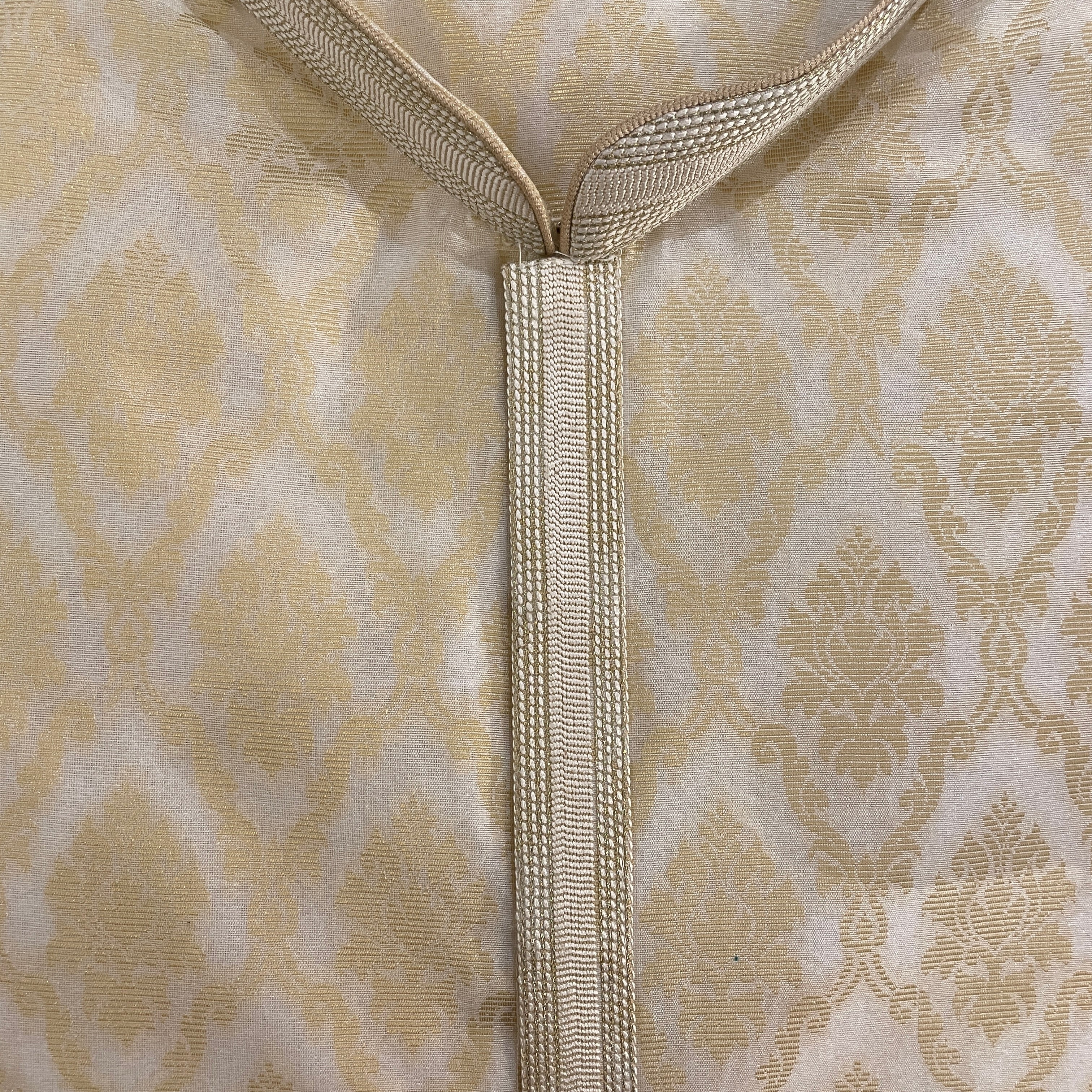 YD Ivory & Gold Brocade Kurta- Size 46 - Vintage India NYC